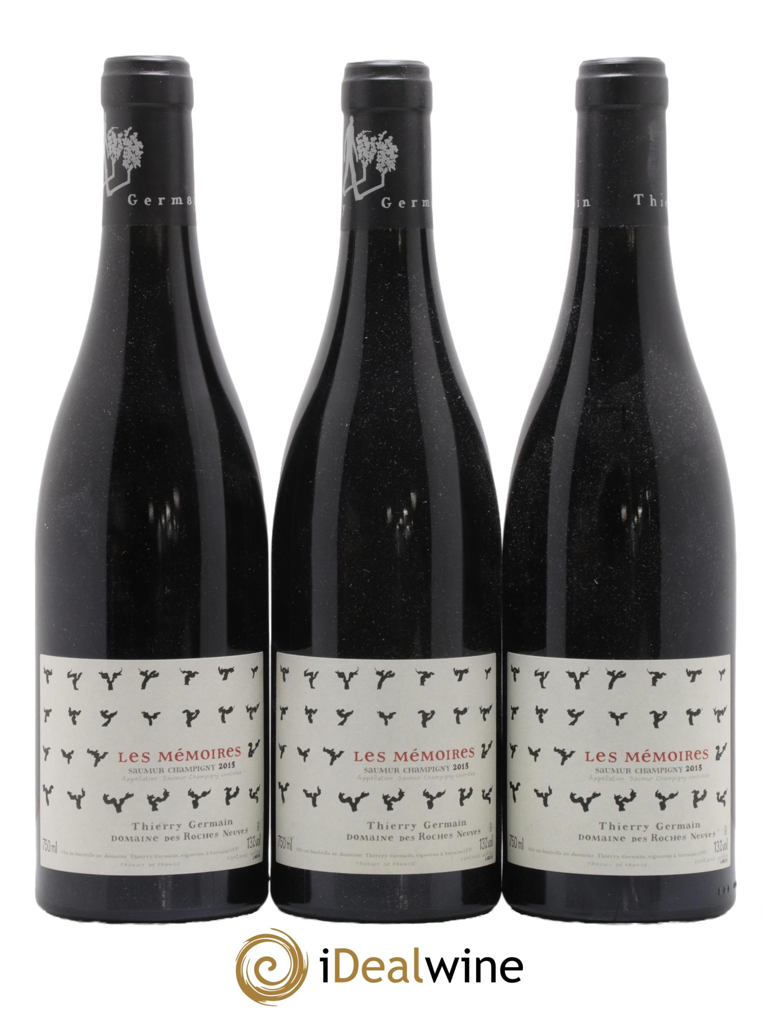 Saumur-Champigny Les Mémoires Domaine des Roches Neuves - Thierry Germain 2015 - Lot de 3 bouteilles - 0