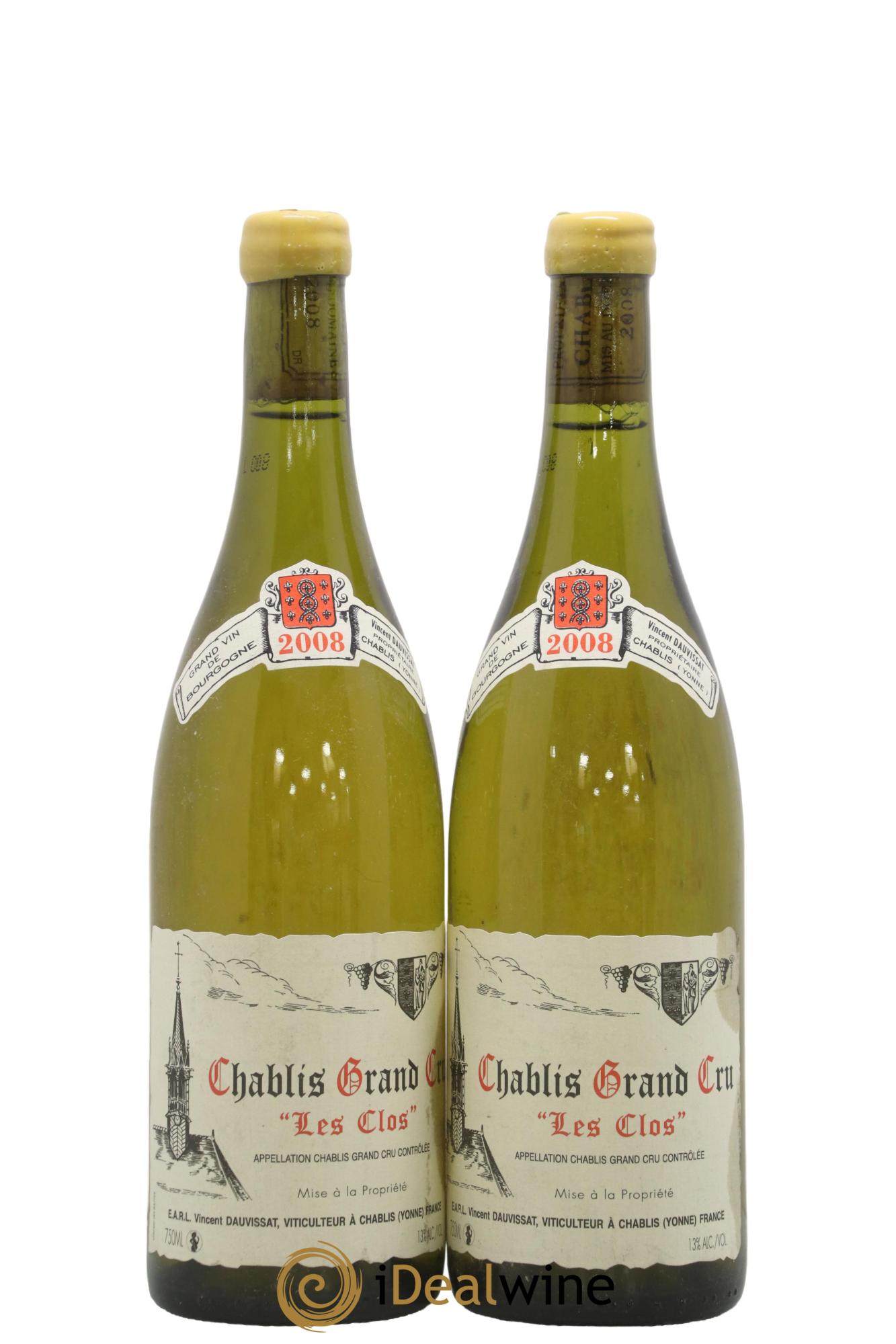 Chablis Grand Cru Les Clos Vincent Dauvissat (Domaine) 2008 - Posten von 2 Flaschen - 0