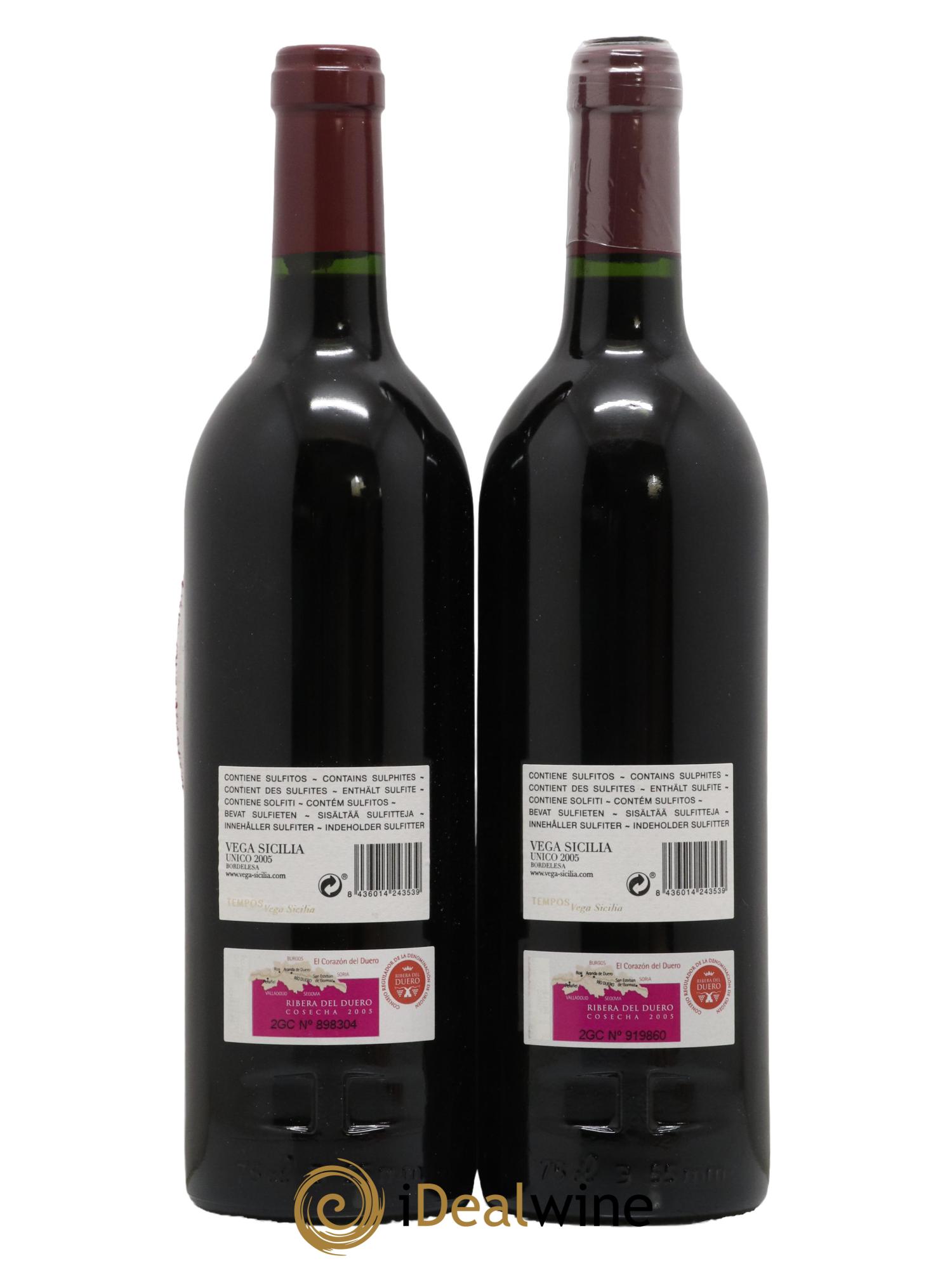 Ribera Del Duero DO Vega Sicilia Unico Famille Alvarez 2005 - Lot de 2 bouteilles - 1