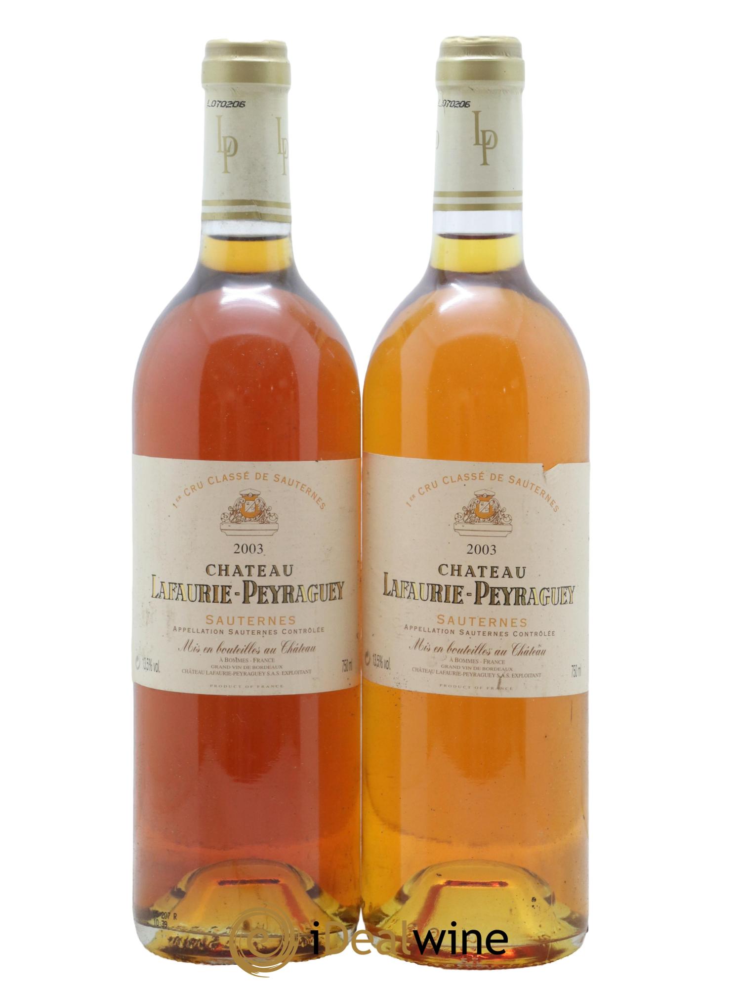 Château Lafaurie-Peyraguey 1er Grand Cru Classé 2003 - Lot de 2 bouteilles - 0