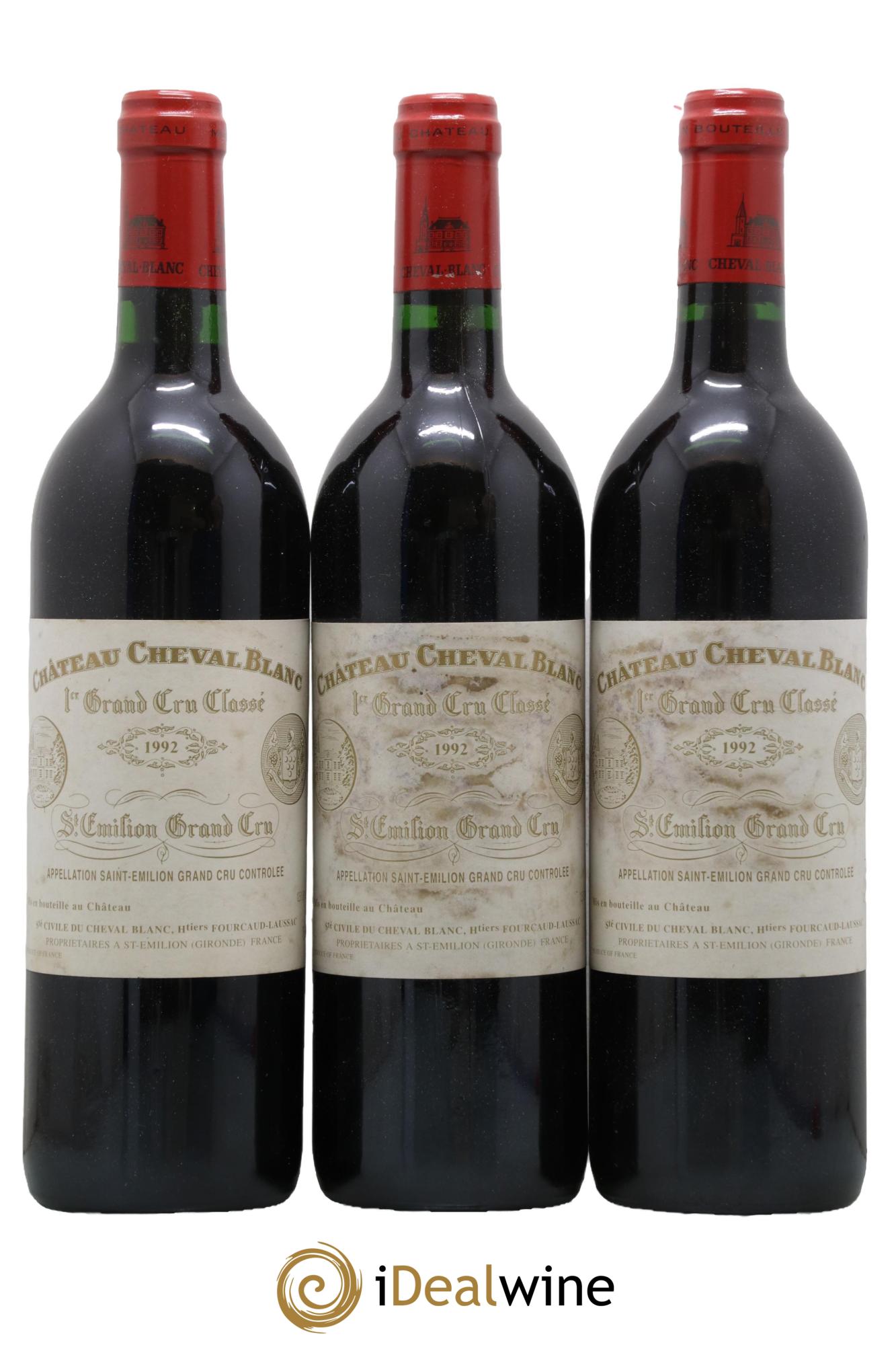 Château Cheval Blanc 1er Grand Cru Classé A 1992 - Lot de 3 bouteilles - 0