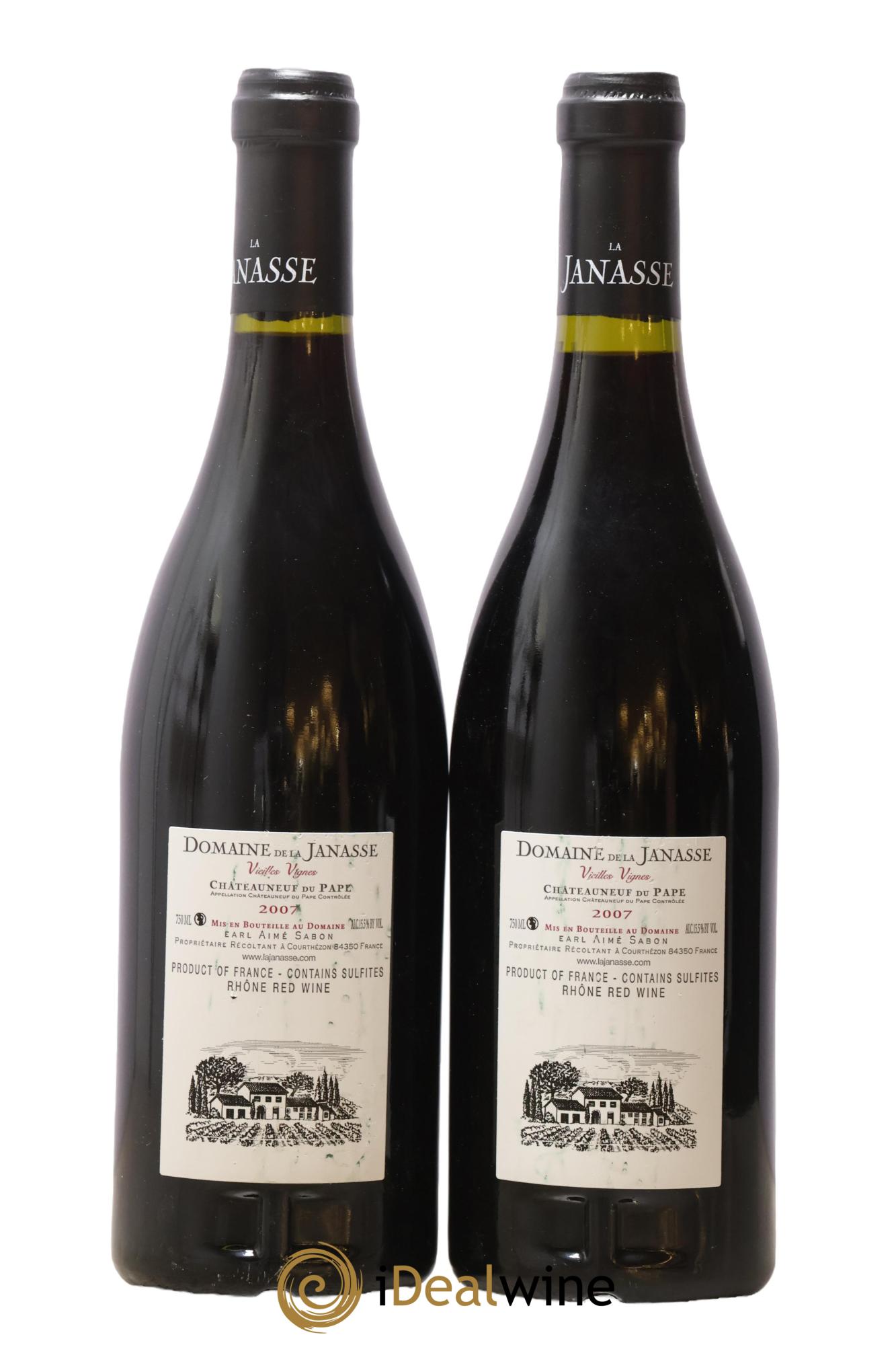 Châteauneuf-du-Pape Cuvée Vieilles Vignes La Janasse (Domaine de) 2007 - Lot of 2 bottles - 1