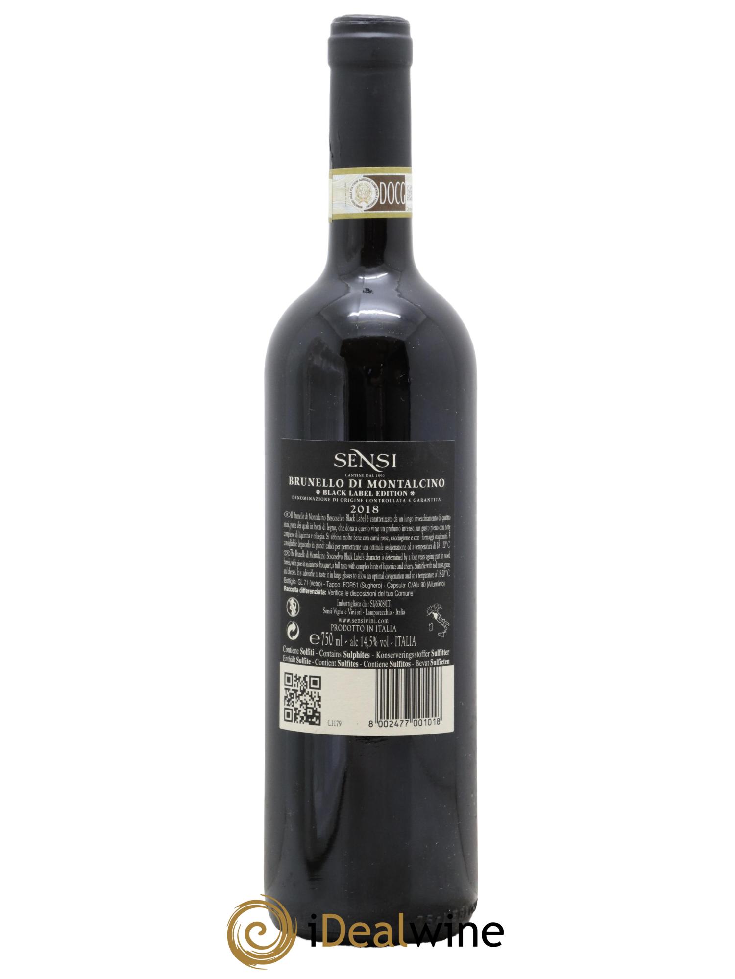 Brunello di Montalcino DOCG Boscoselvo Sensi 2018 - Lotto di 1 bottiglia - 1