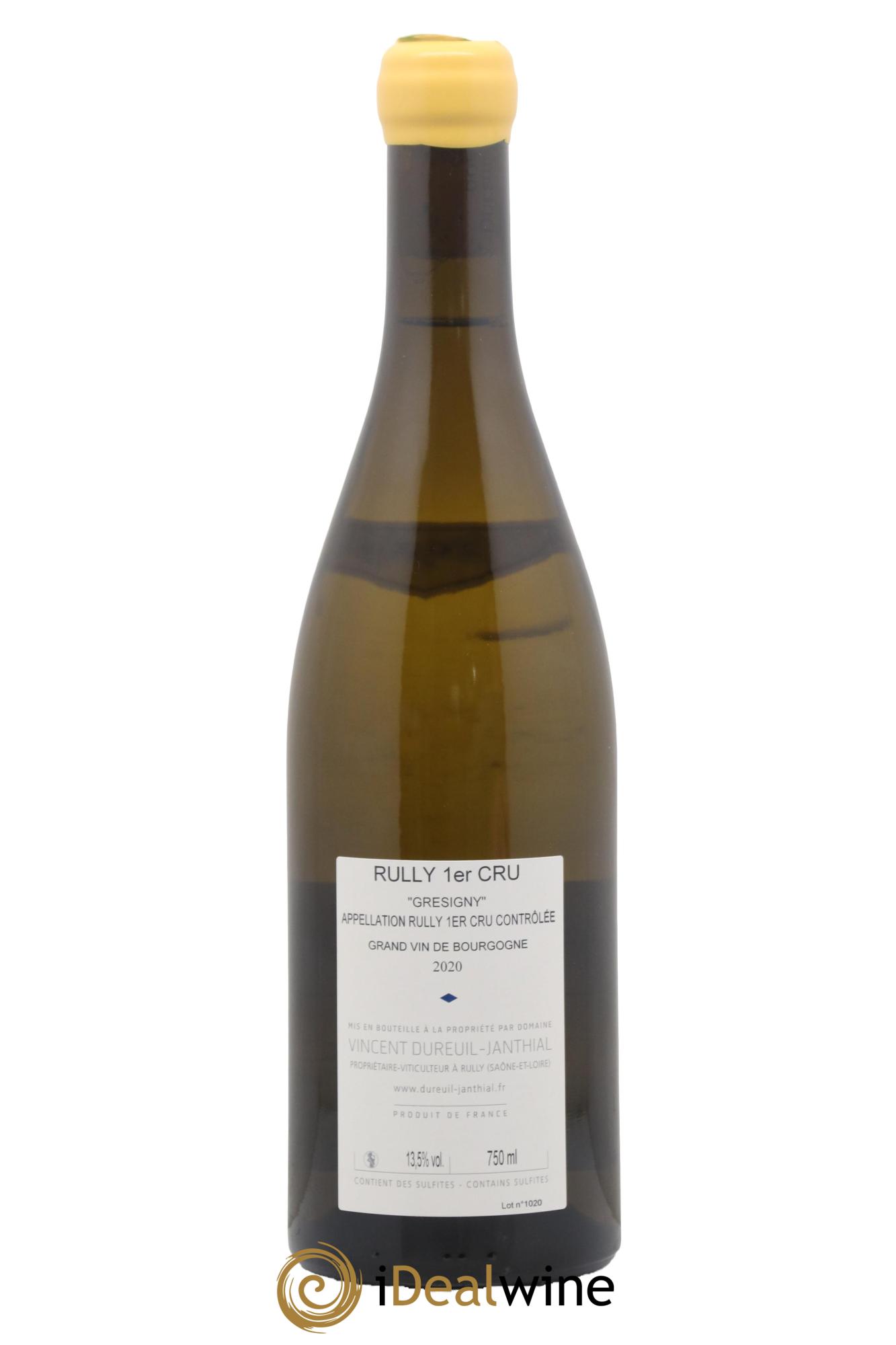 Rully 1er Cru Grésigny Vieilles Vignes Vincent Dureuil-Janthial 2020 - Lotto di 1 bottiglia - 1