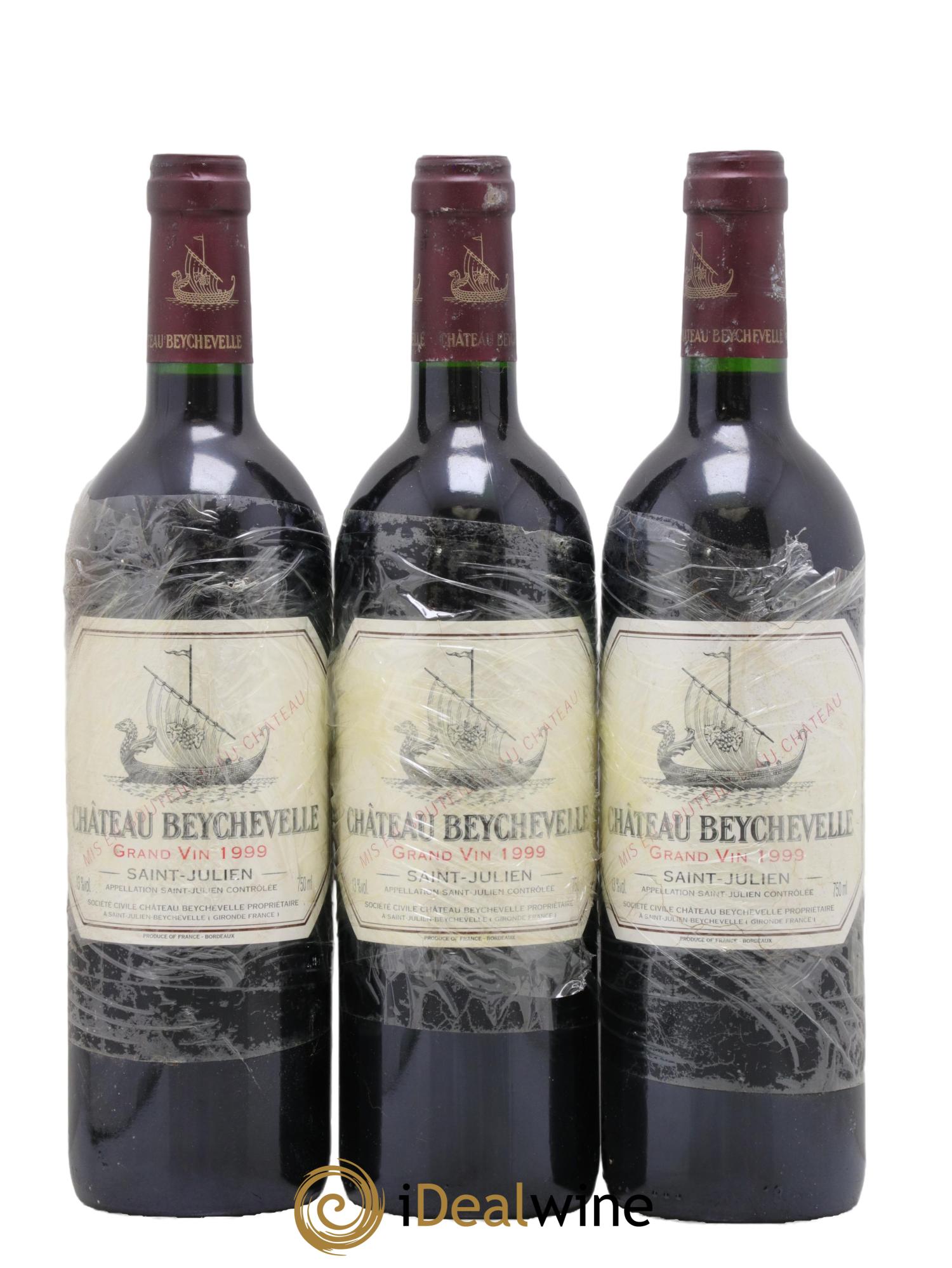 Château Beychevelle 4ème Grand Cru Classé 1999 - Lotto di 3 bottiglie - 0