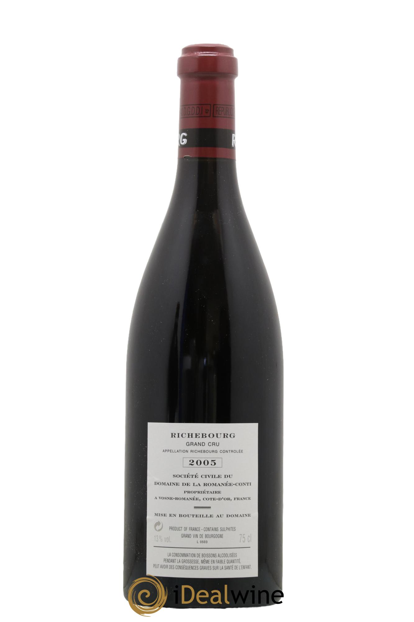 Richebourg Grand Cru Domaine de la Romanée-Conti 2005 - Lot de 1 bouteille - 1