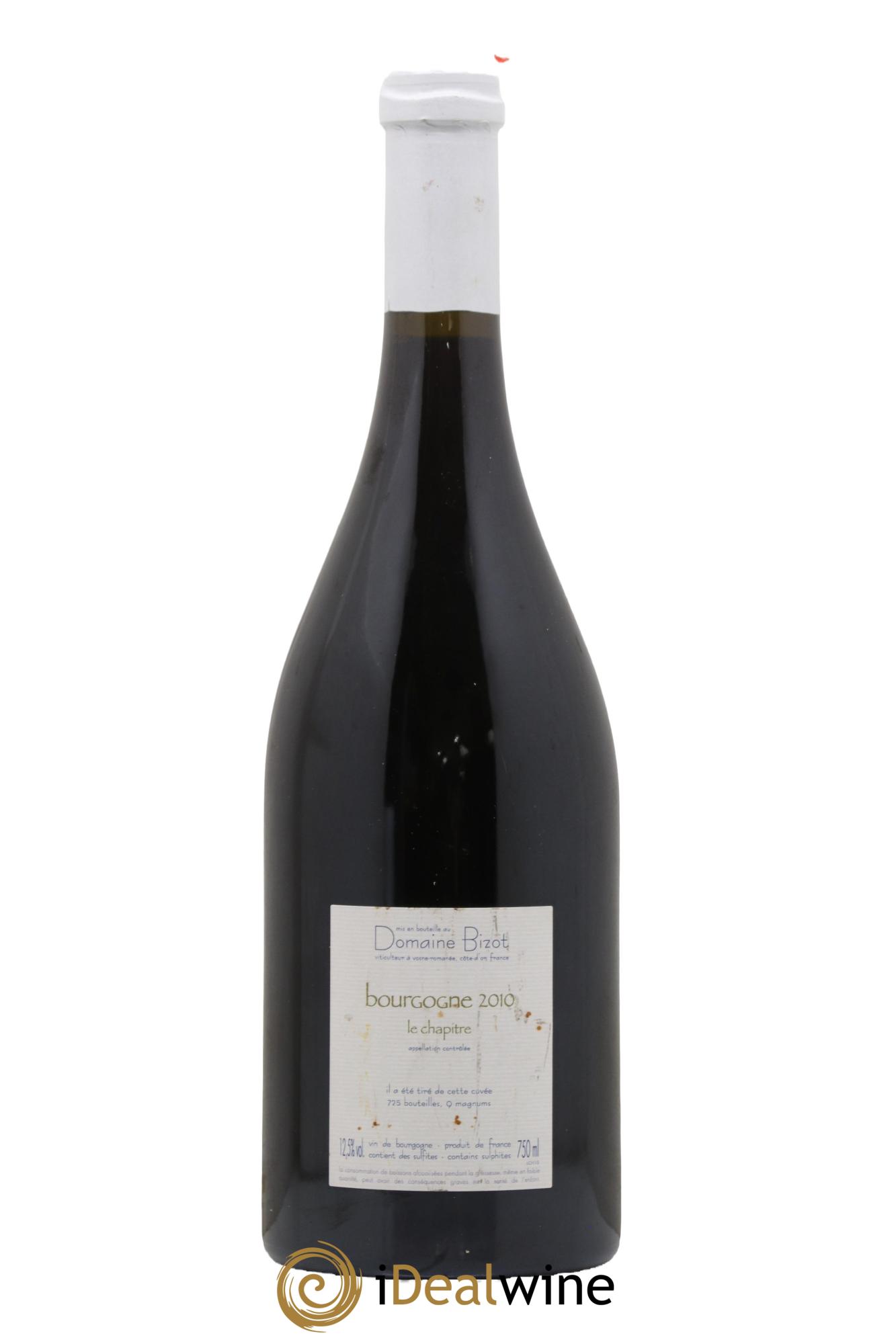 Bourgogne Le Chapitre Bizot (Domaine) 2010 - Lotto di 1 bottiglia - 1