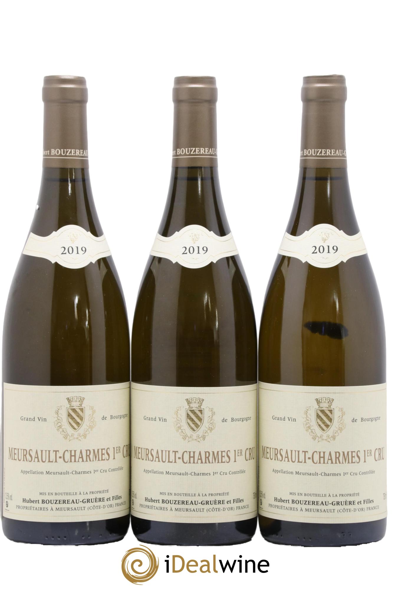 Meursault 1er Cru Charmes Hubert Bouzereau Gruere et Filles 2019 - Lot de 3 bouteilles - 0