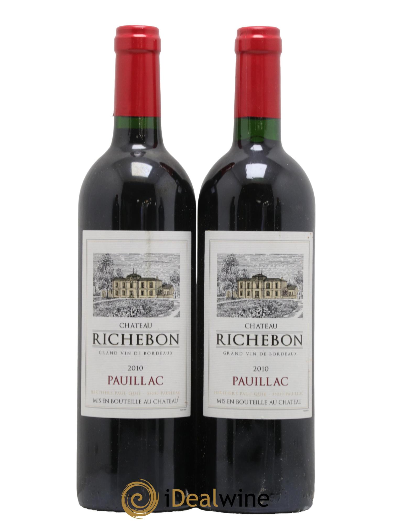 Pauillac Chateau Richebon 2010 - Lot of 2 bottles - 0