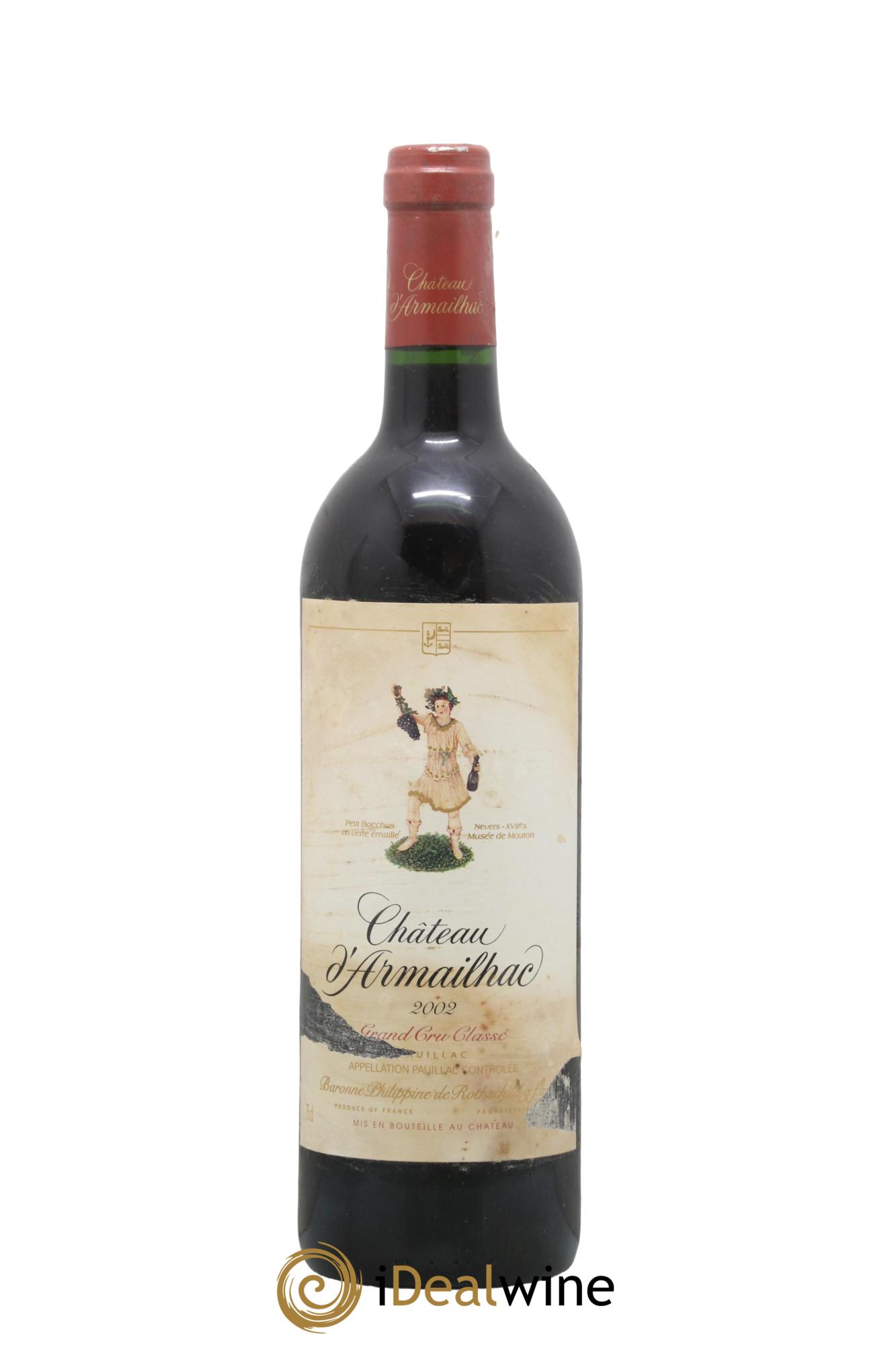 Château d' Armailhac - Mouton Baron(ne) Philippe 5ème Grand Cru Classé 2002 - Posten von 1 Flasche - 0