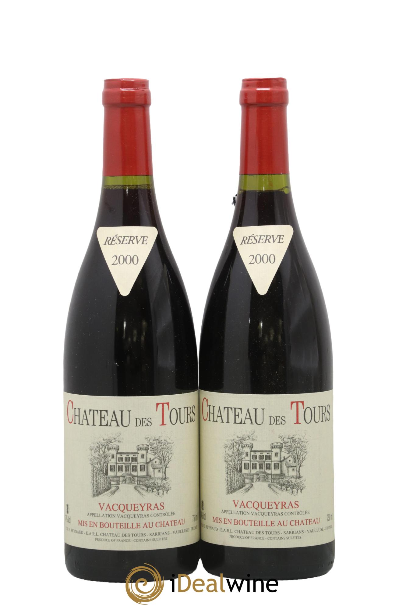Vacqueyras Château des Tours Emmanuel Reynaud 2000 - Lotto di 2 bottiglie - 0