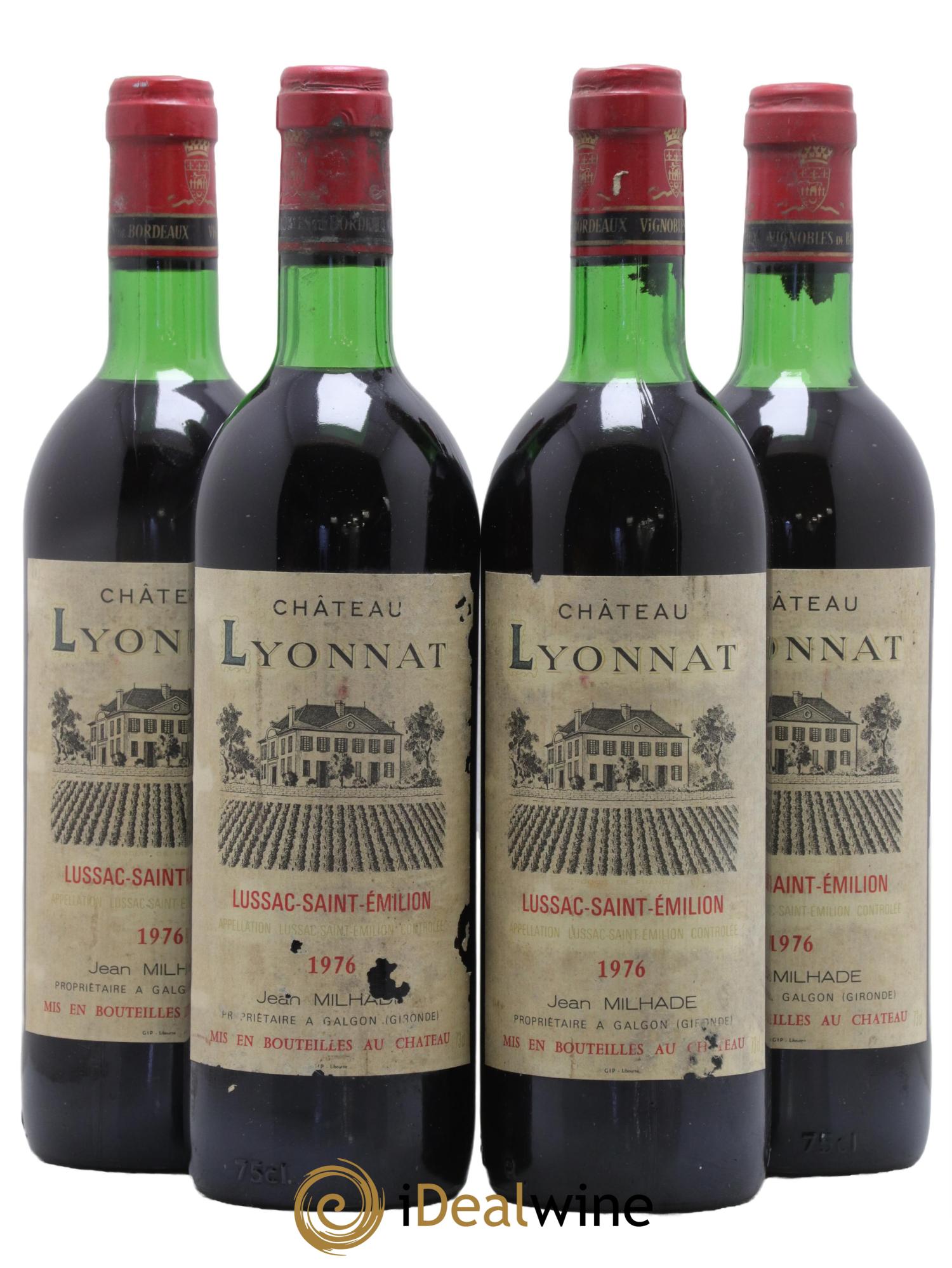 Château Lyonnat 1976 - Lot de 4 bouteilles - 0