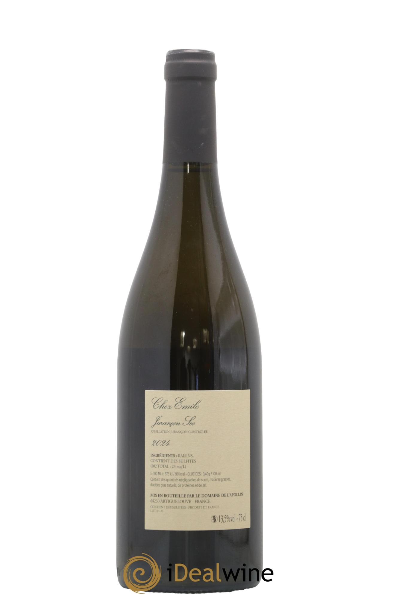 Jurançon Chez Emile Domaine de l'Apollin 2024 - Lot of 1 bottle - 1