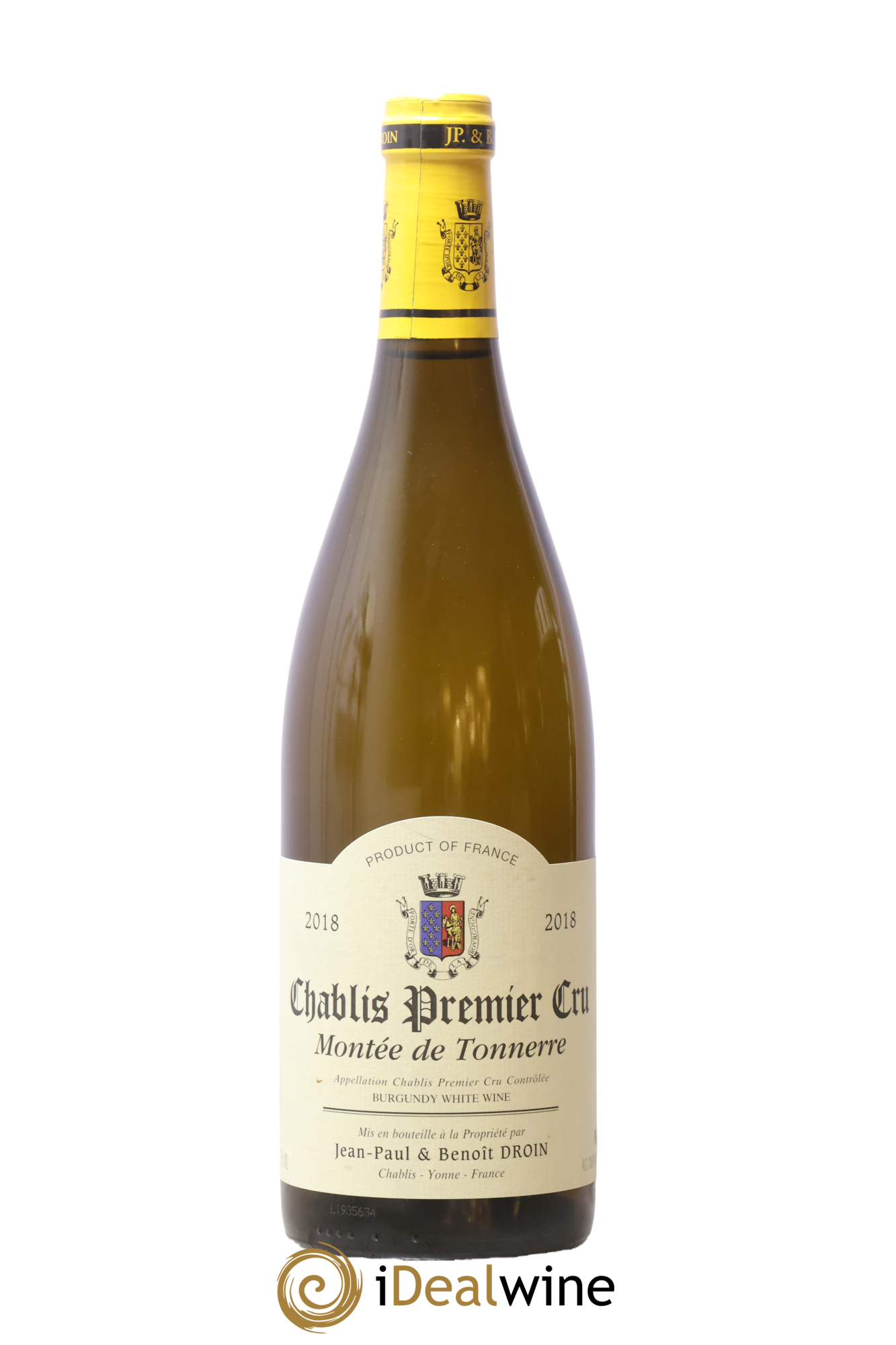 Chablis 1er Cru Montée de Tonnerre Jean-Paul & Benoît Droin (Domaine) 2018 - Lot de 1 bouteille - 0