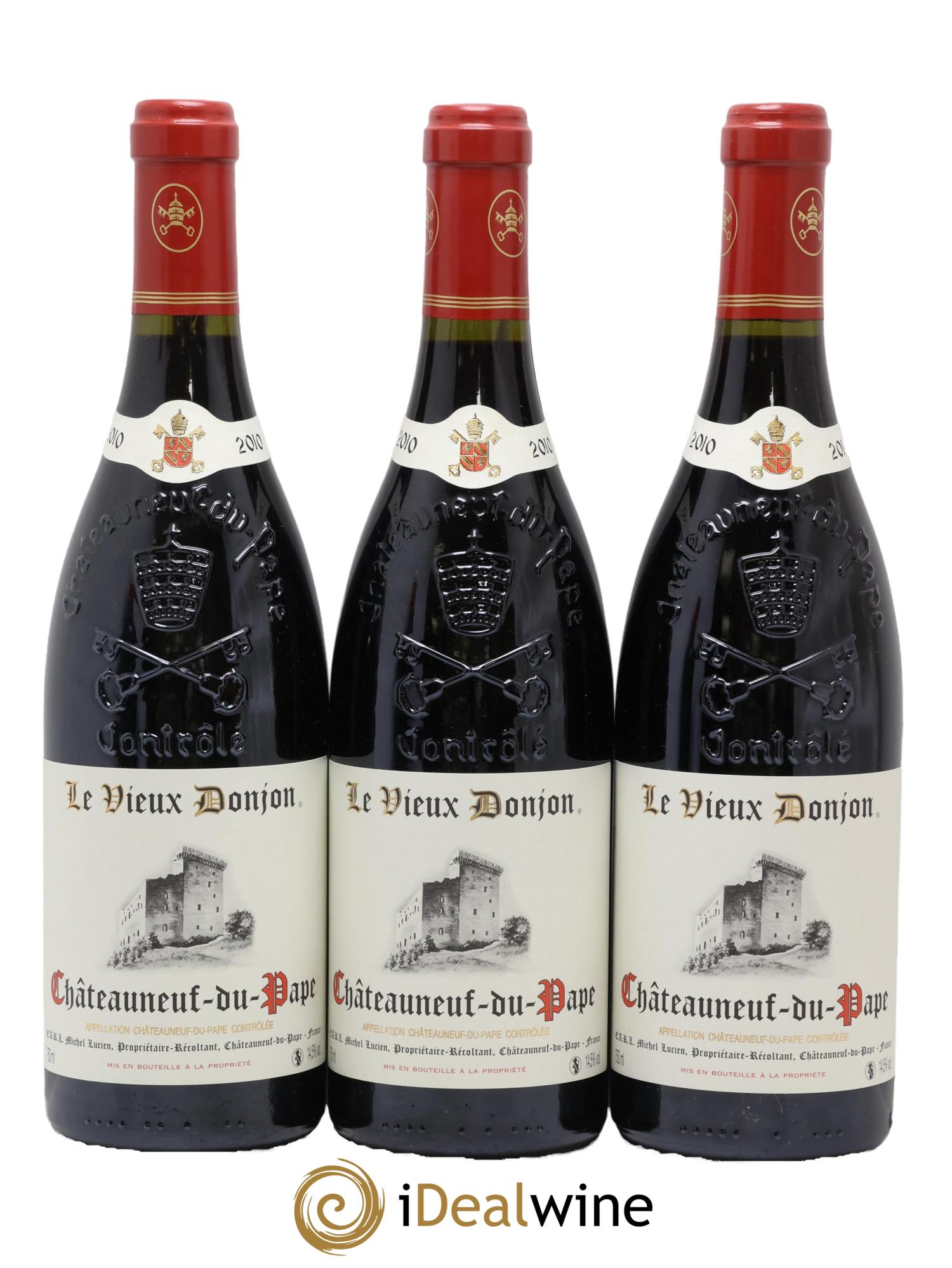 Châteauneuf-du-Pape Le Vieux Donjon Michel Lucien 2010 - Lot of 3 bottles - 0