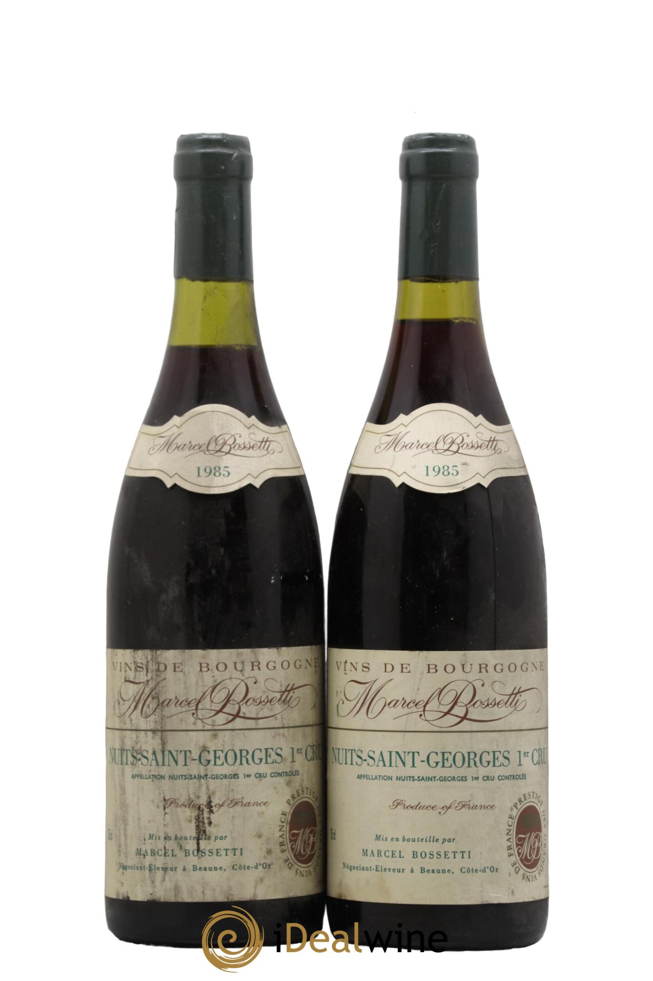 Nuits-Saint-Georges 1er Cru Domaine Marcel Bossetti 1985 - Lot de 2 bouteilles - 0
