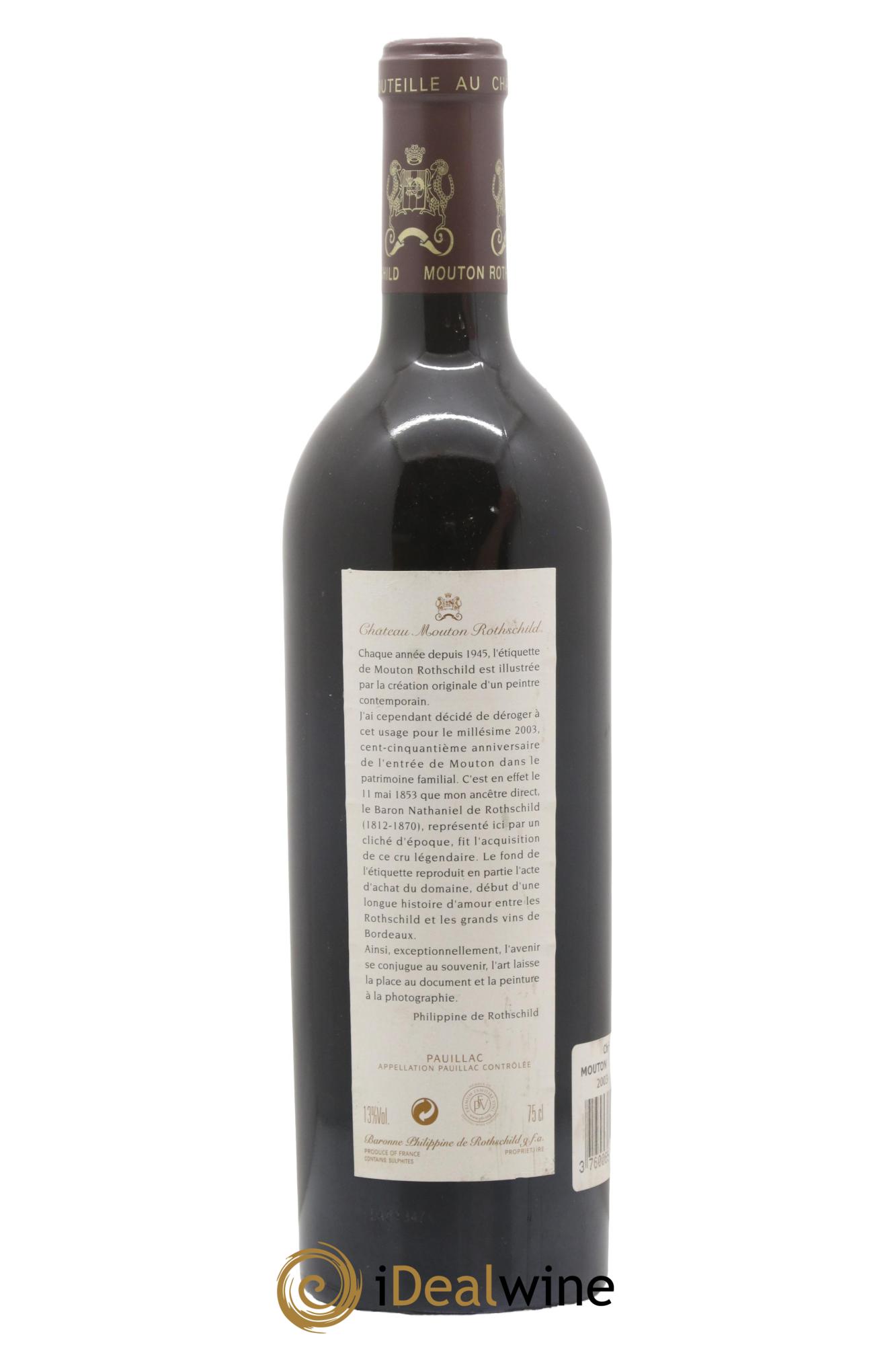 Château Mouton Rothschild 1er Grand Cru Classé 2003 - Lot of 1 bottle - 1