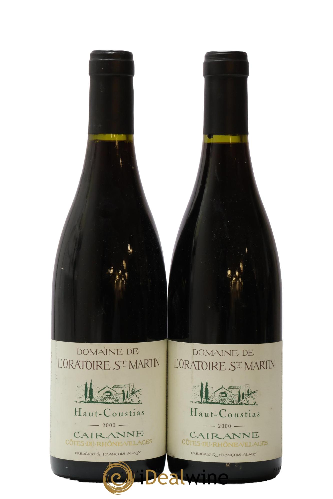 Cairanne Haut-Coustias Oratoire Saint-Martin - Frédéric et François Alary 2000 - Lot of 2 bottles - 0