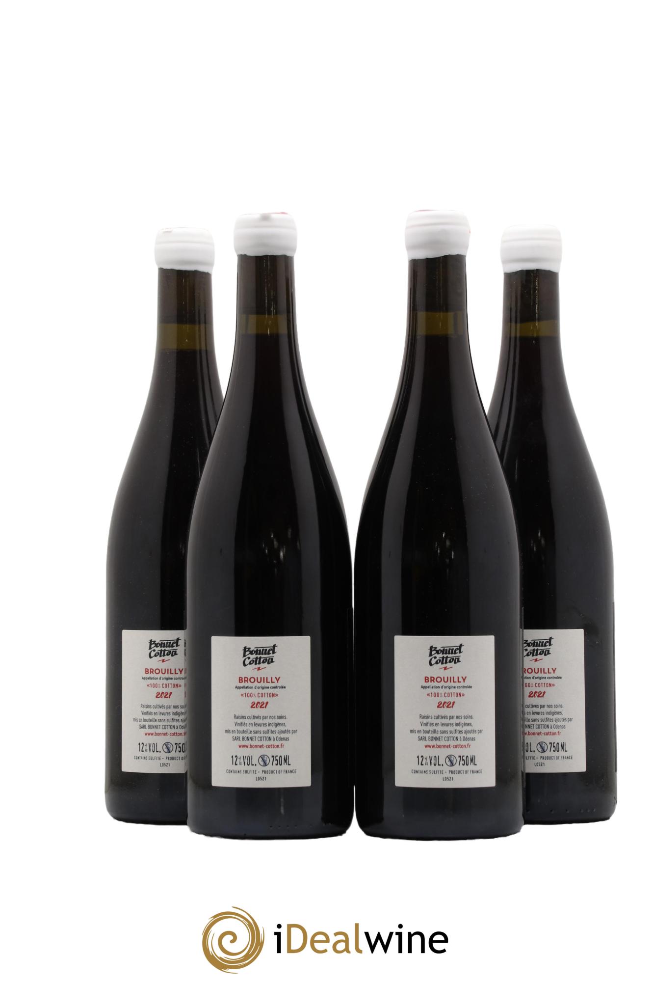 Brouilly 100% Cotton Bonnet-Cotton (Domaine) 2021 - Lot de 4 bouteilles - 1