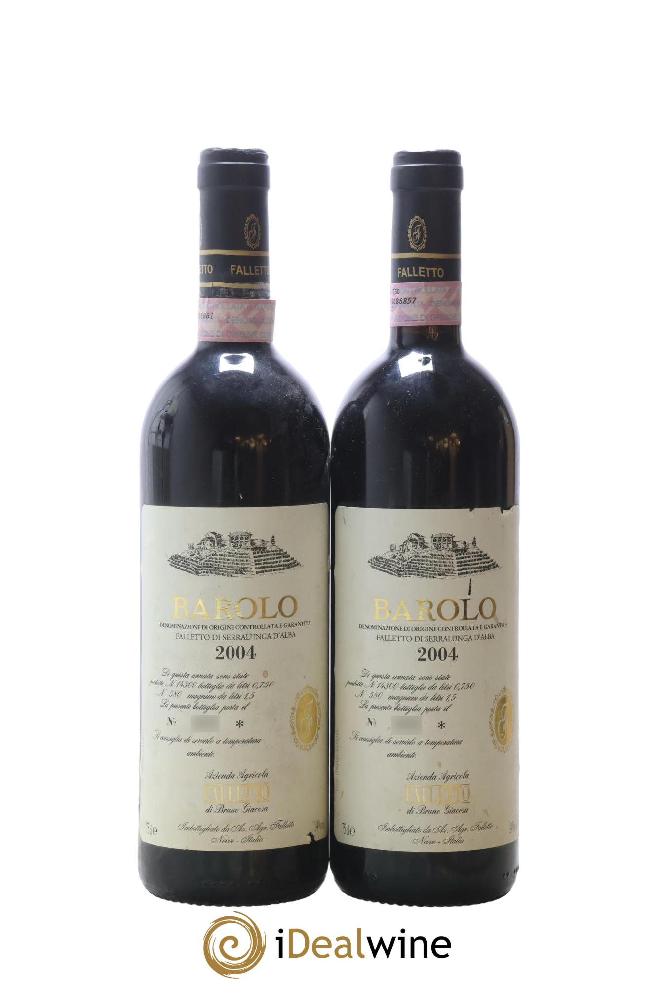 Barolo DOCG Falletto di Serralunga d'Alba Falletto - Bruno Giacosa 2004 - Lotto di 2 bottiglie - 0