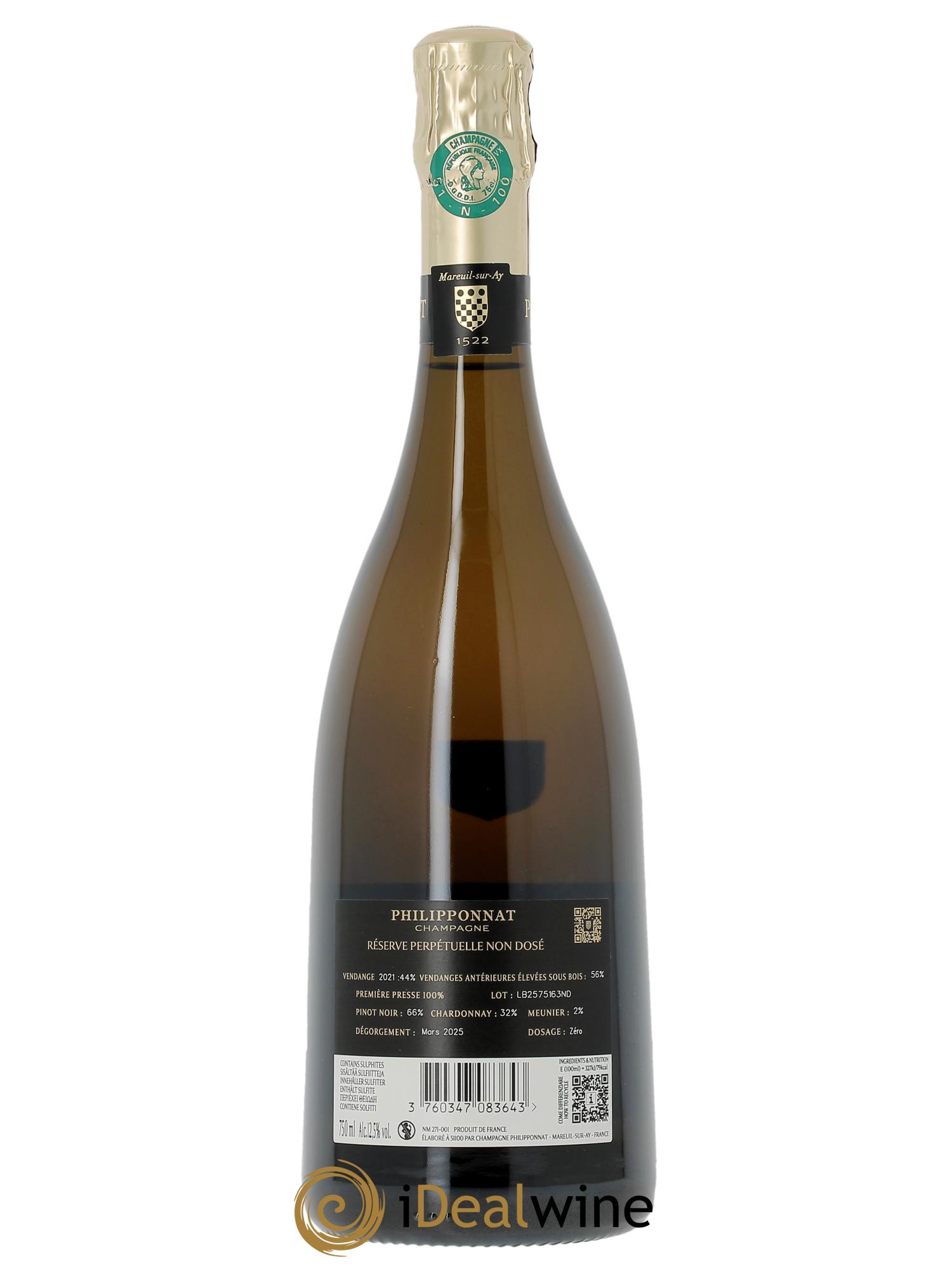 Réserve Perpétuelle Non Dosé Philipponnat  - Lot of 1 bottle - 2
