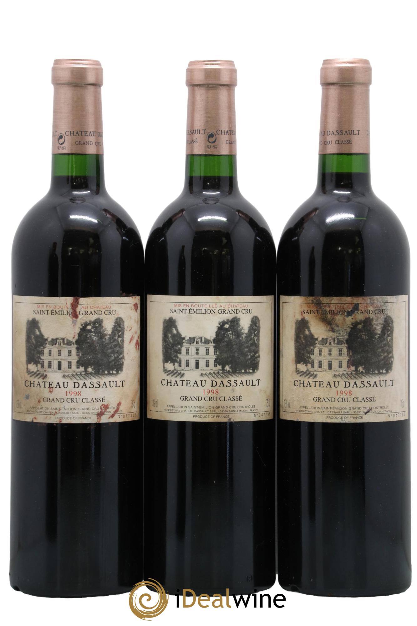 Château Dassault Grand Cru Classé 1998 - Lot de 3 bouteilles - 0