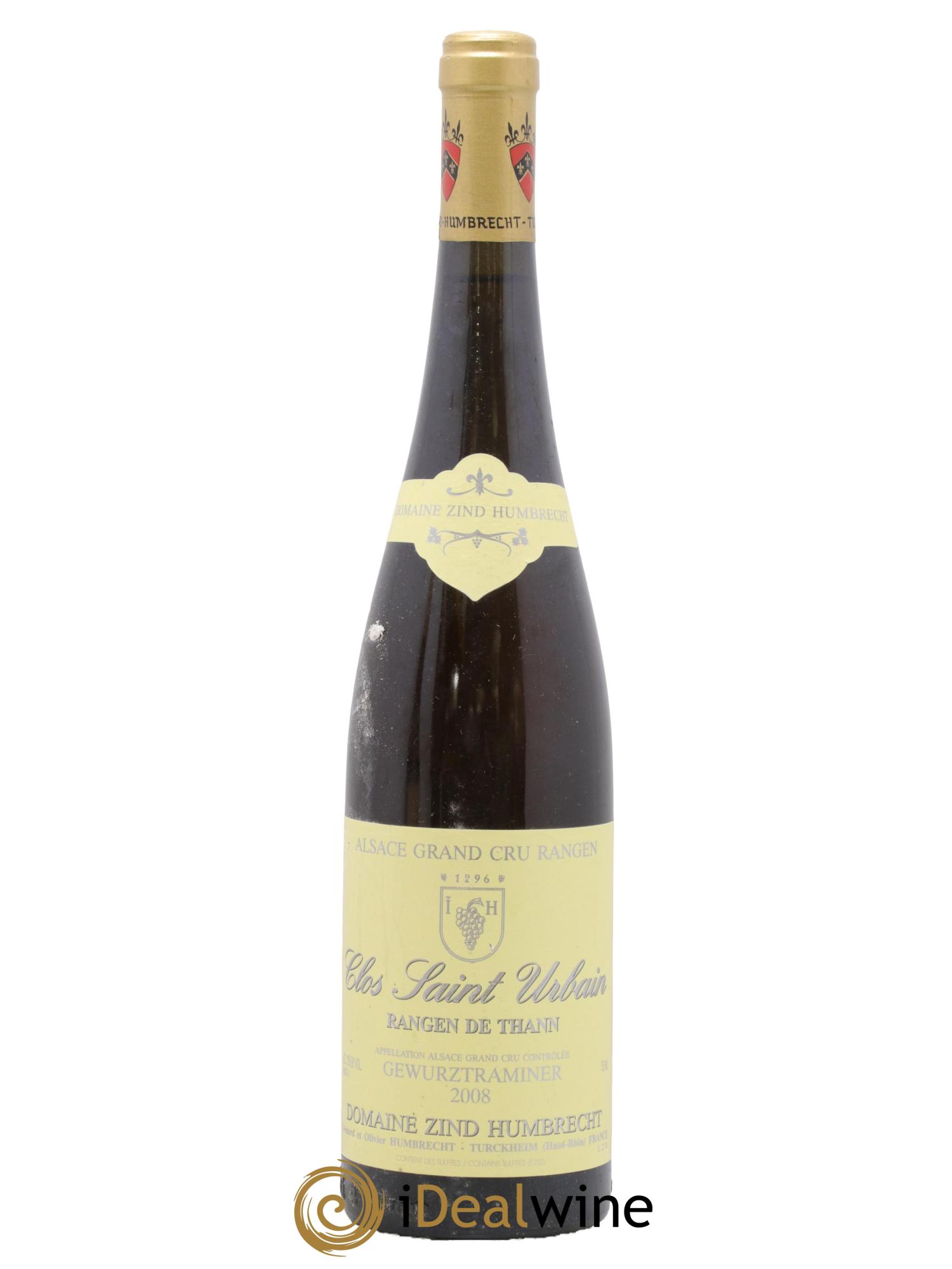 Alsace Gewurztraminer Grand Cru Rangen de Thann Clos Saint Urbain Zind-Humbrecht (Domaine) 2008 - Lot de 1 bouteille - 0