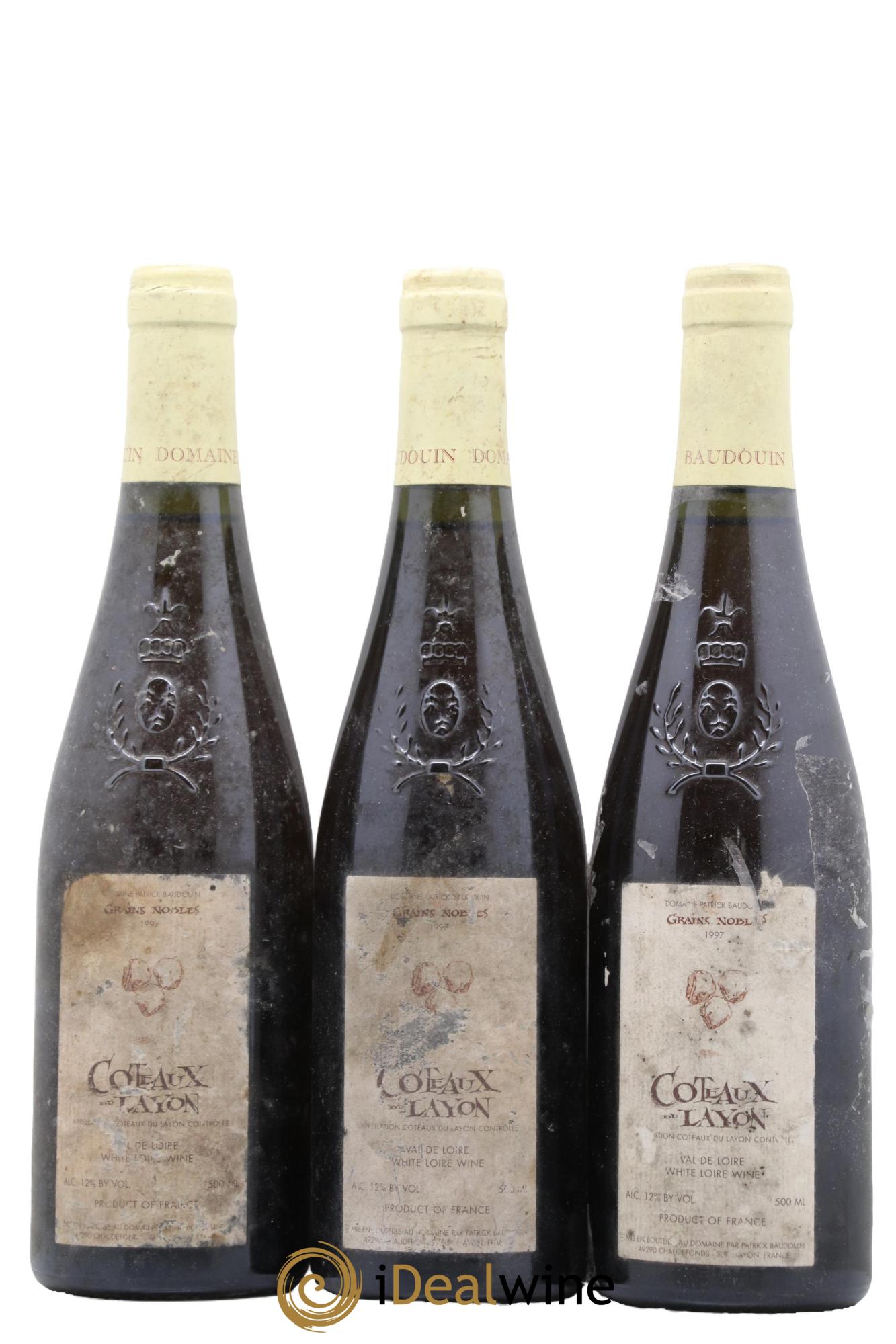 Coteaux du Layon Grains Nobles Baudouin 1997 - Lot de 3 format 50cls - 0