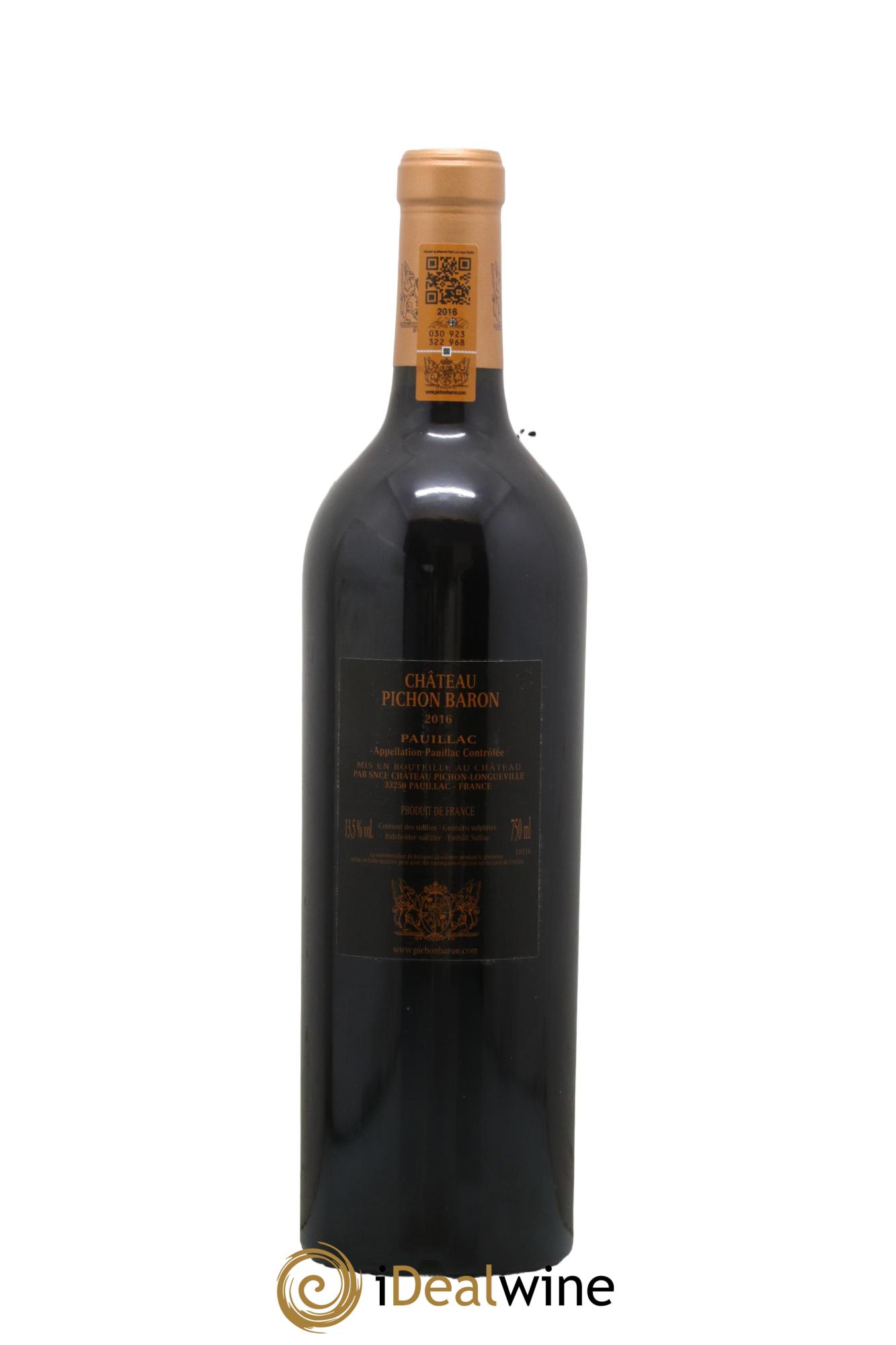 Pichon Longueville Baron 2ème Grand Cru Classé 2016 - Lotto di 1 bottiglia - 1