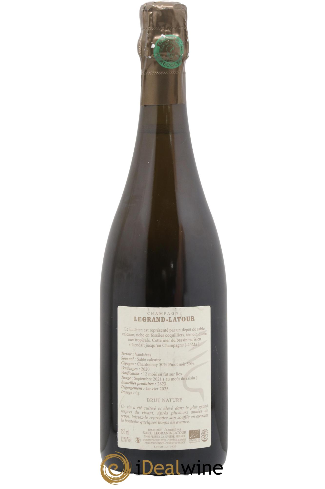 Lutétien Extra-Brut Legrand Latour 2020 - Lot de 1 bouteille - 1