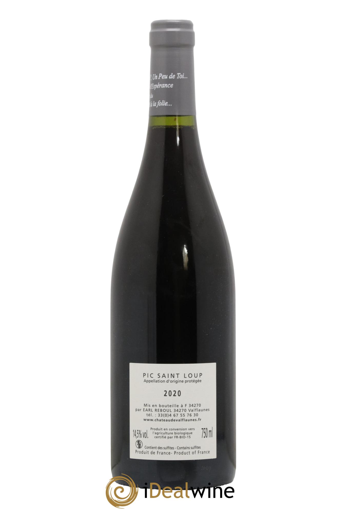 Pic Saint-Loup Esperance Chateau de Valfaunes 2020 - Lot de 1 bouteille - 1