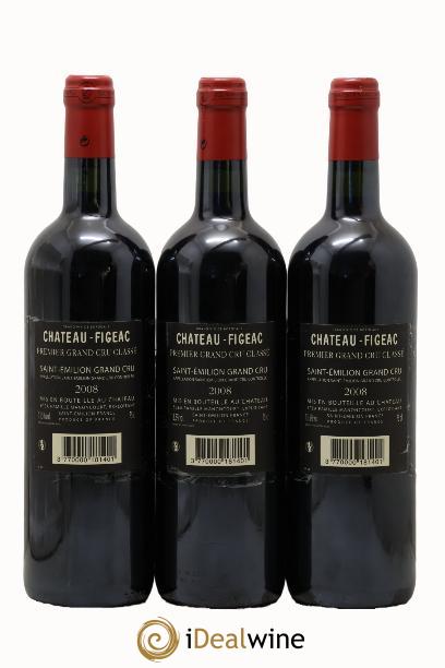 Château Figeac 1er Grand Cru Classé A 2008 - Posten von 3 Flaschen - 1