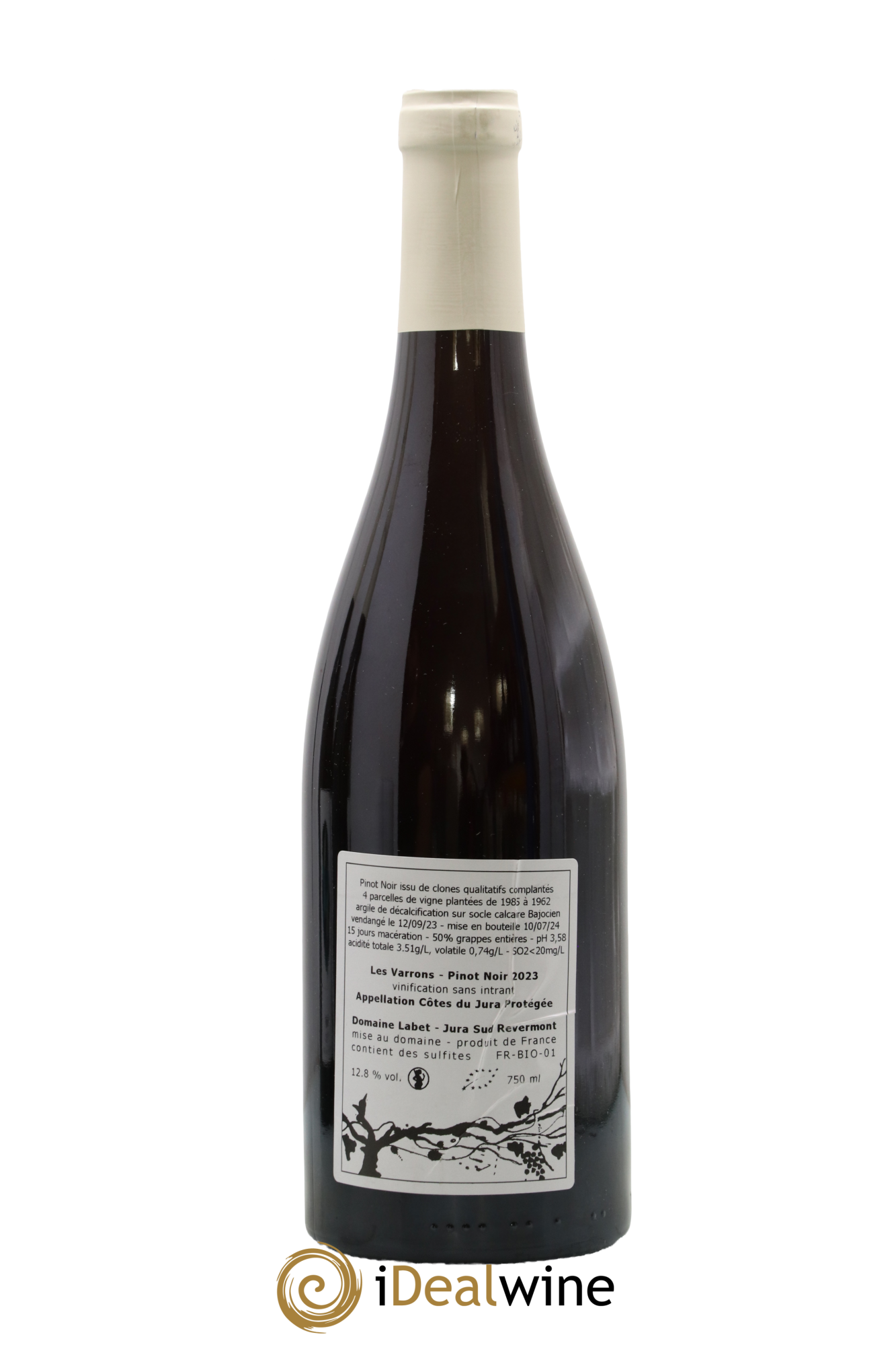 Côtes du Jura Pinot Noir Les Varrons Sélection Clonale Romain - Julien - Charline Labet 2023 - Lotto di 1 bottiglia - 1