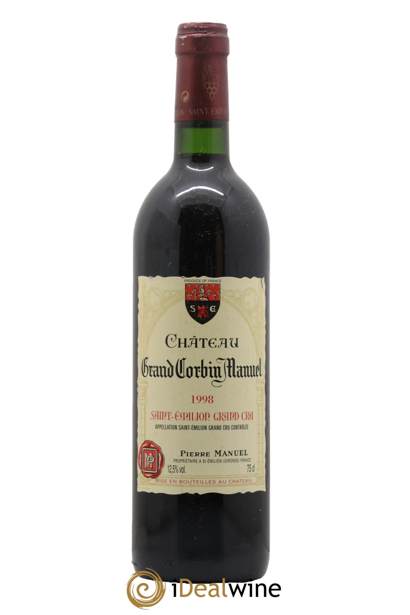 Château Grand Corbin Manuel 1998 - Lot de 1 bouteille - 0