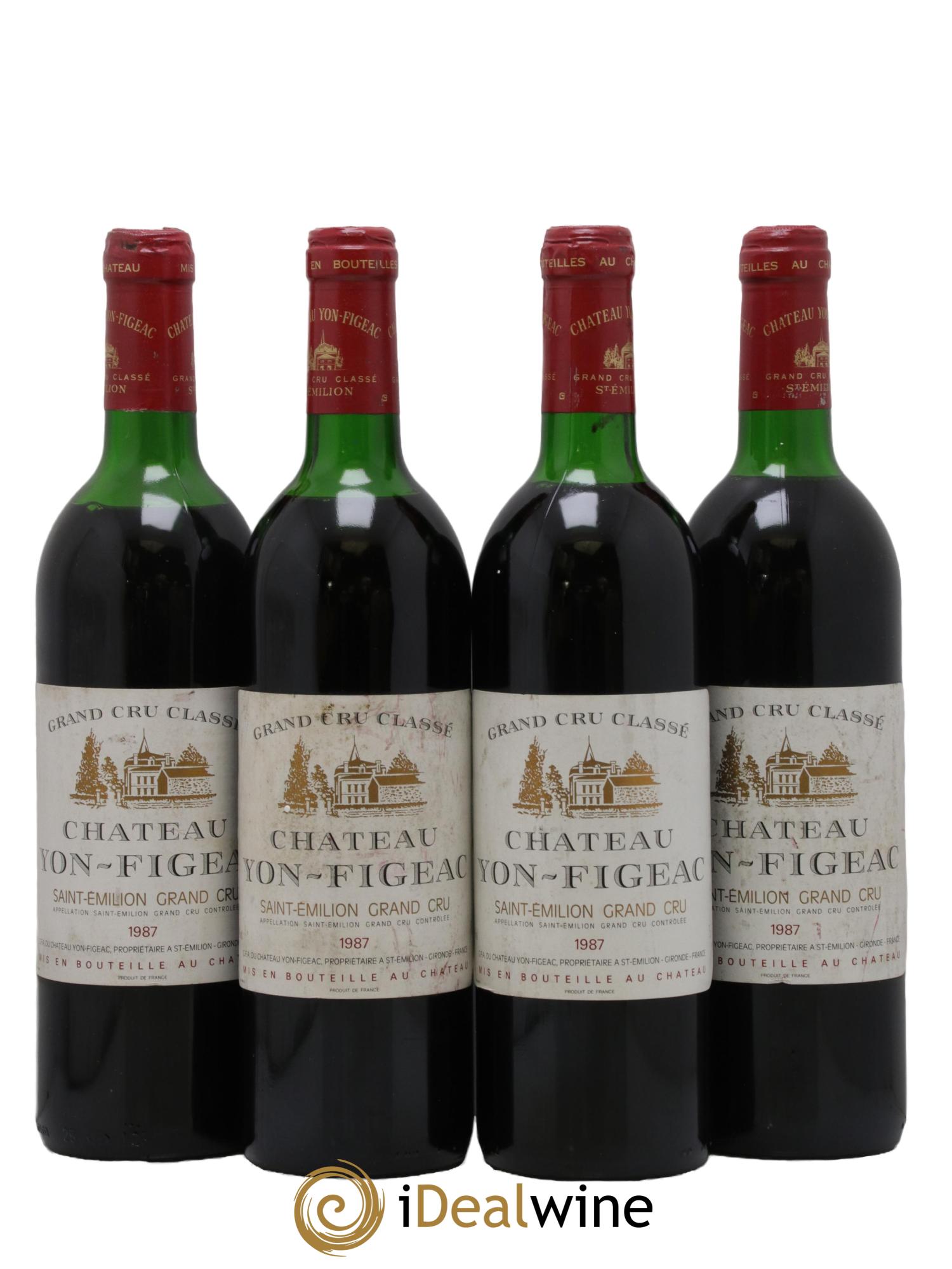 Château Yon Figeac Grand Cru Classé 1987 - Posten von 4 Flaschen - 0