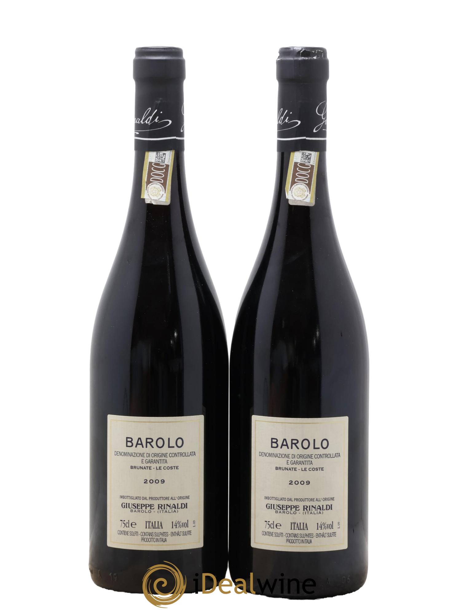 Barolo DOCG Brunate Le Coste Giuseppe Rinaldi 2009 - Lot de 2 bouteilles - 1