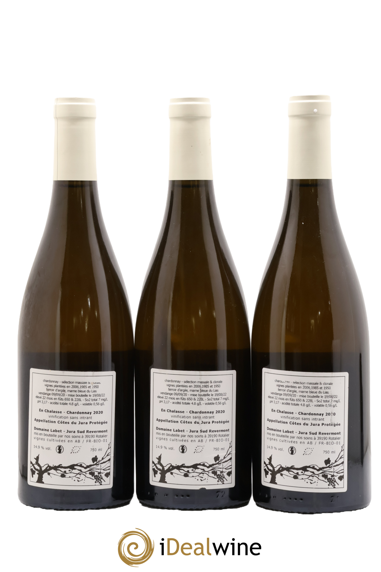 Côtes du Jura Chardonnay En Chalasse Romain - Julien - Charline Labet 2020 - Lot of 3 bottles - 1