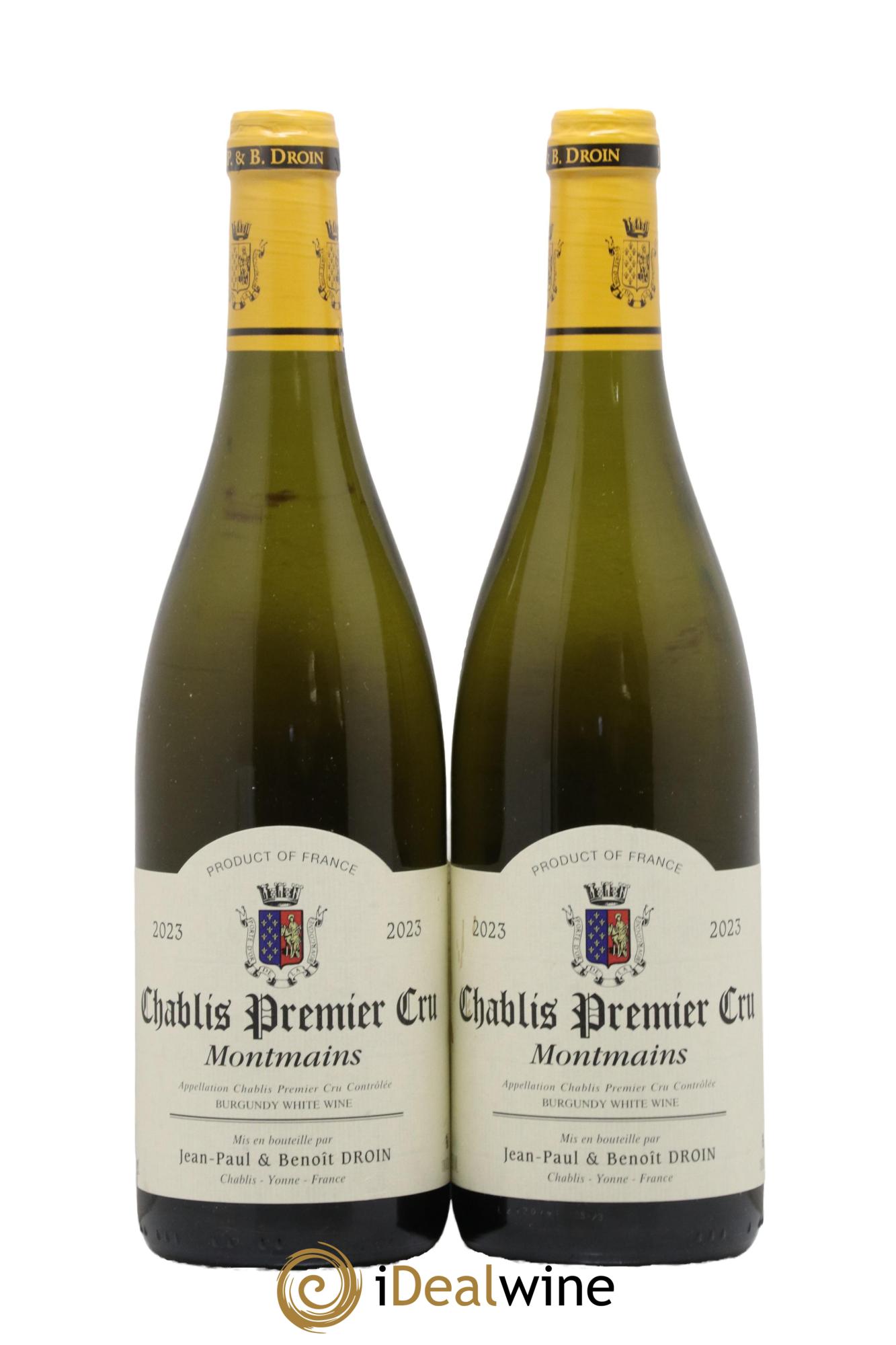 Chablis 1er Cru Montmains Jean-Paul & Benoît Droin (Domaine) 2023 - Lot de 2 bouteilles - 0