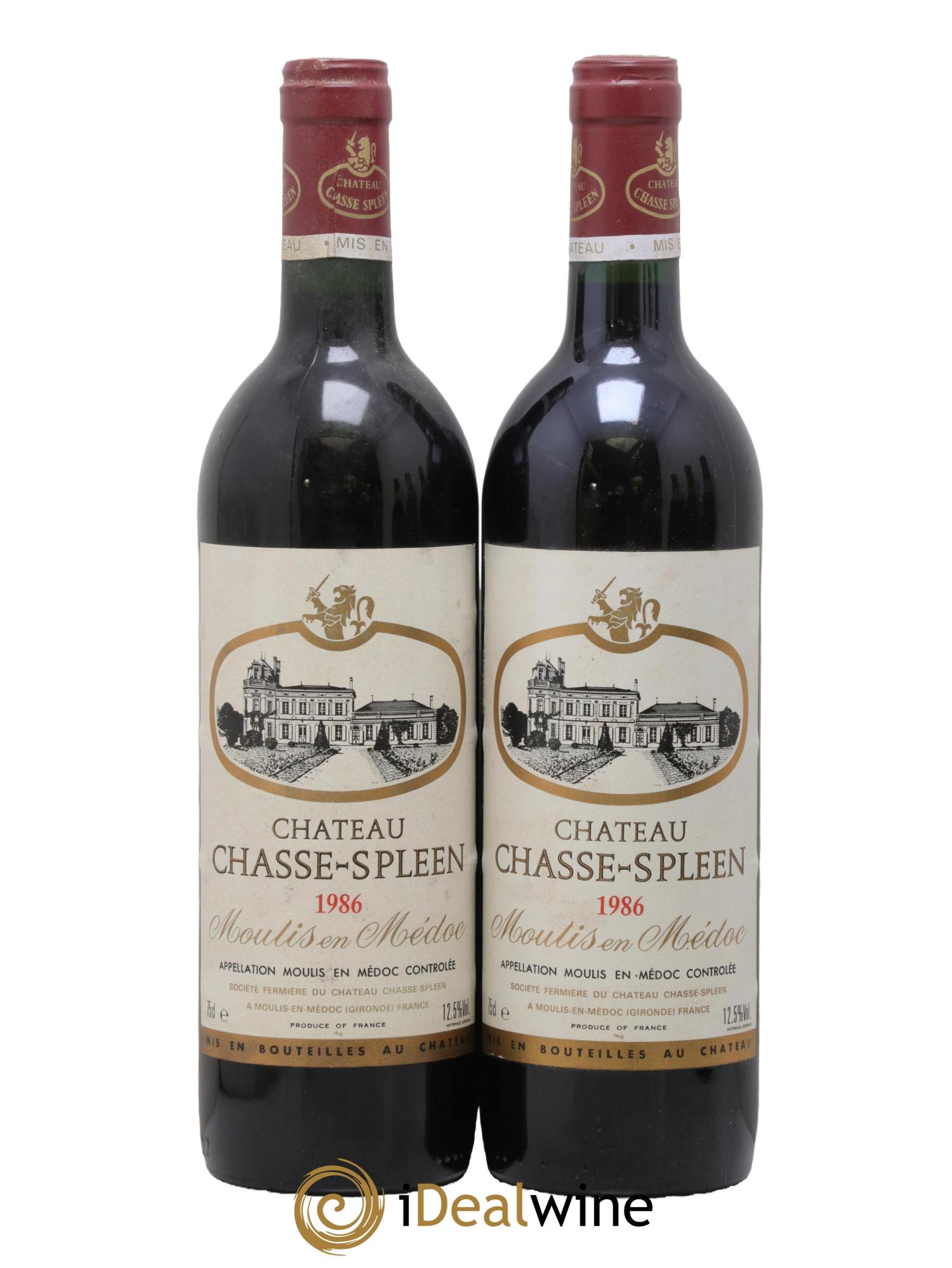 Château Chasse Spleen 1986 - Lot of 2 bottles - 0