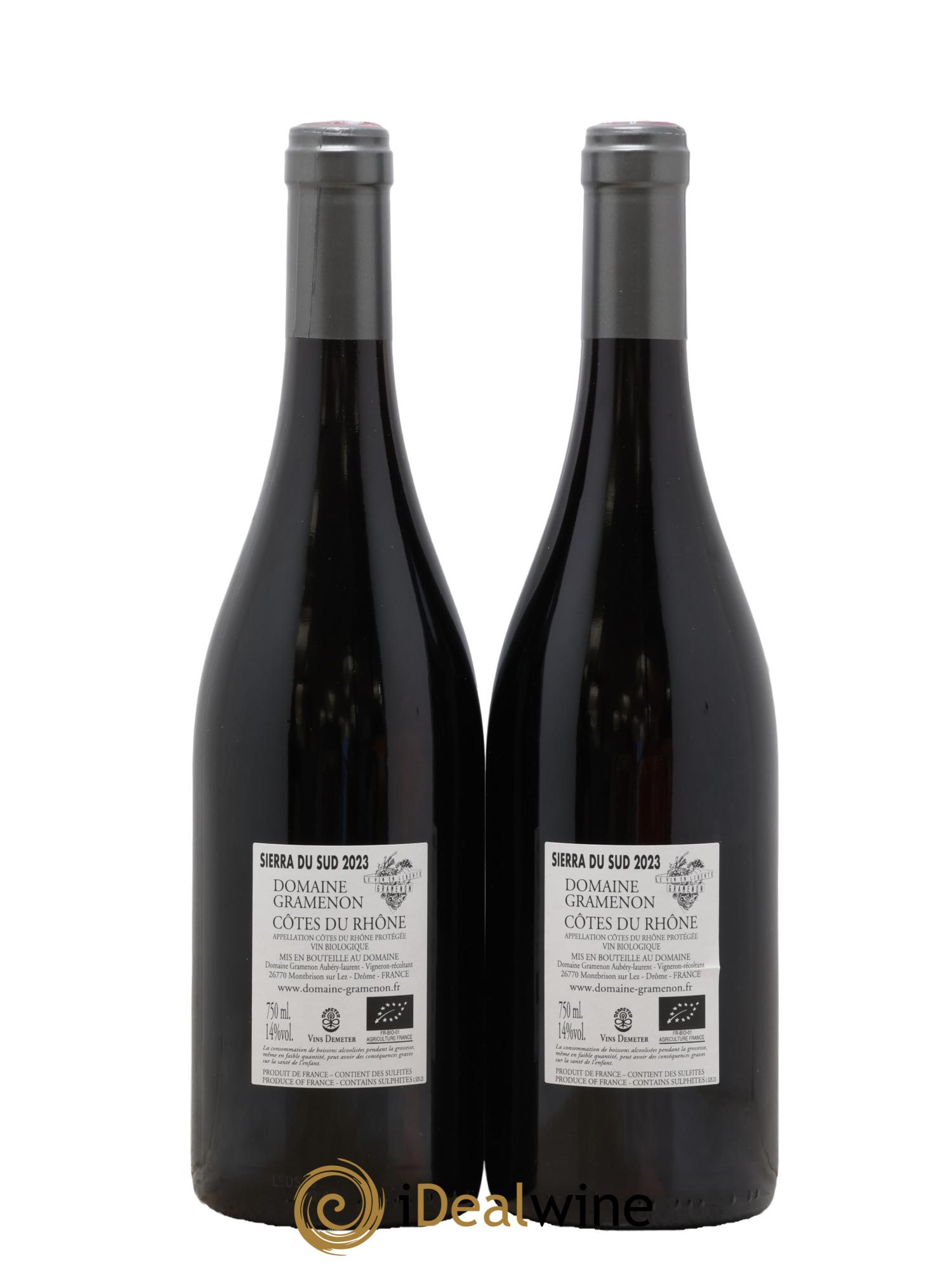Côtes-du-Rhône Sierra du Sud Gramenon (Domaine) 2023 - Lotto di 2 bottiglie - 1