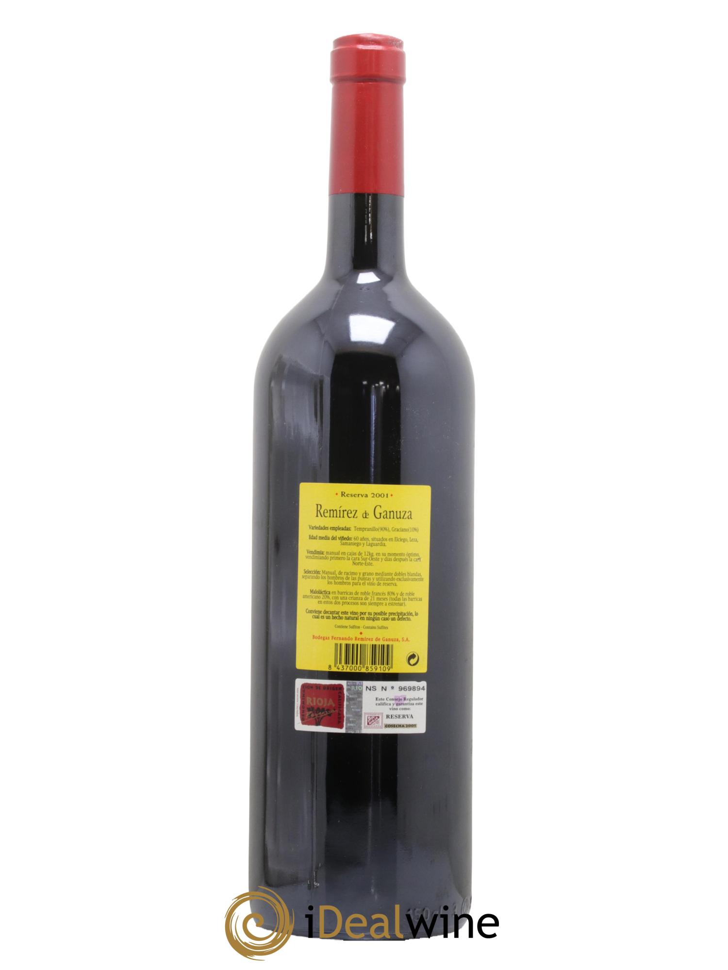 Rioja DOCA Reserva Remirez de Ganuza 2001 - Lot of 1 magnum - 1