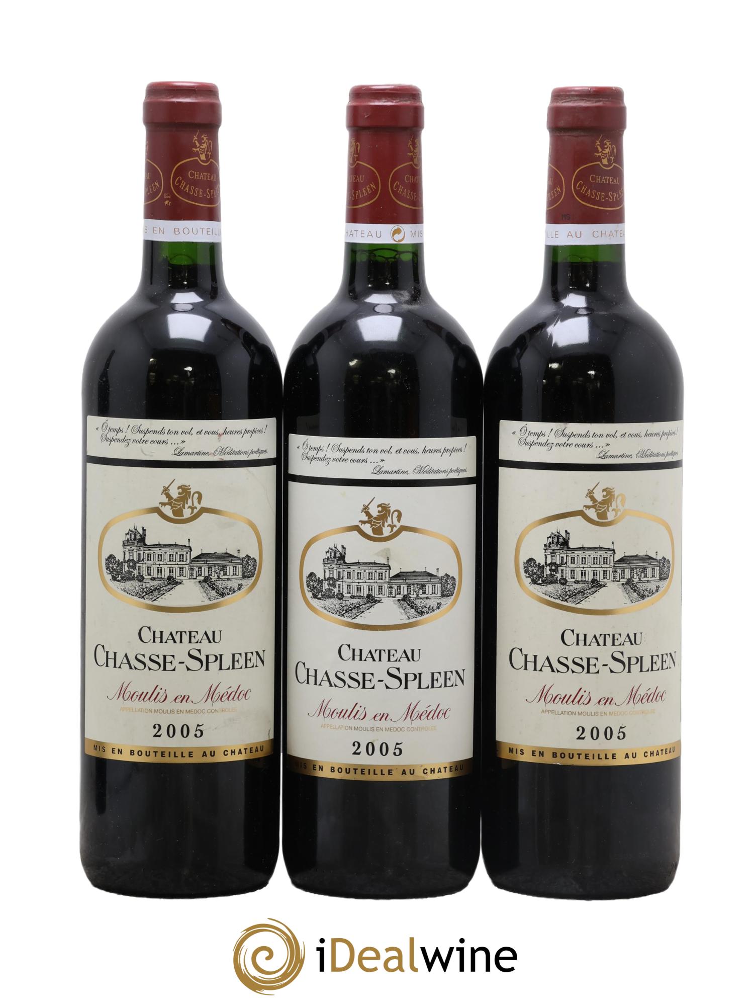 Château Chasse Spleen 2005 - Lot de 3 bouteilles - 0