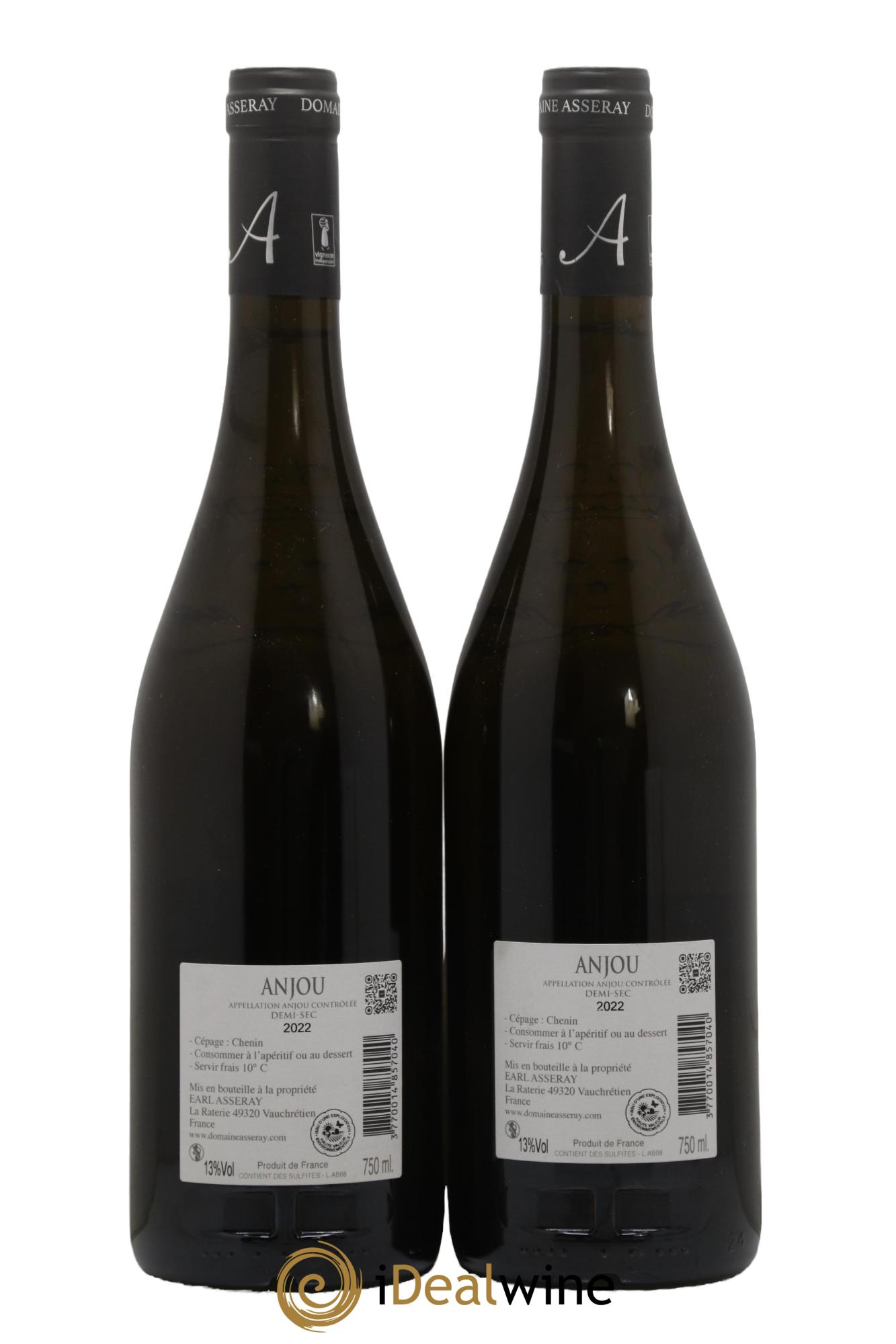 Anjou Demi-Sec Domaine Asseray 2022 - Lot of 2 bottles - 1