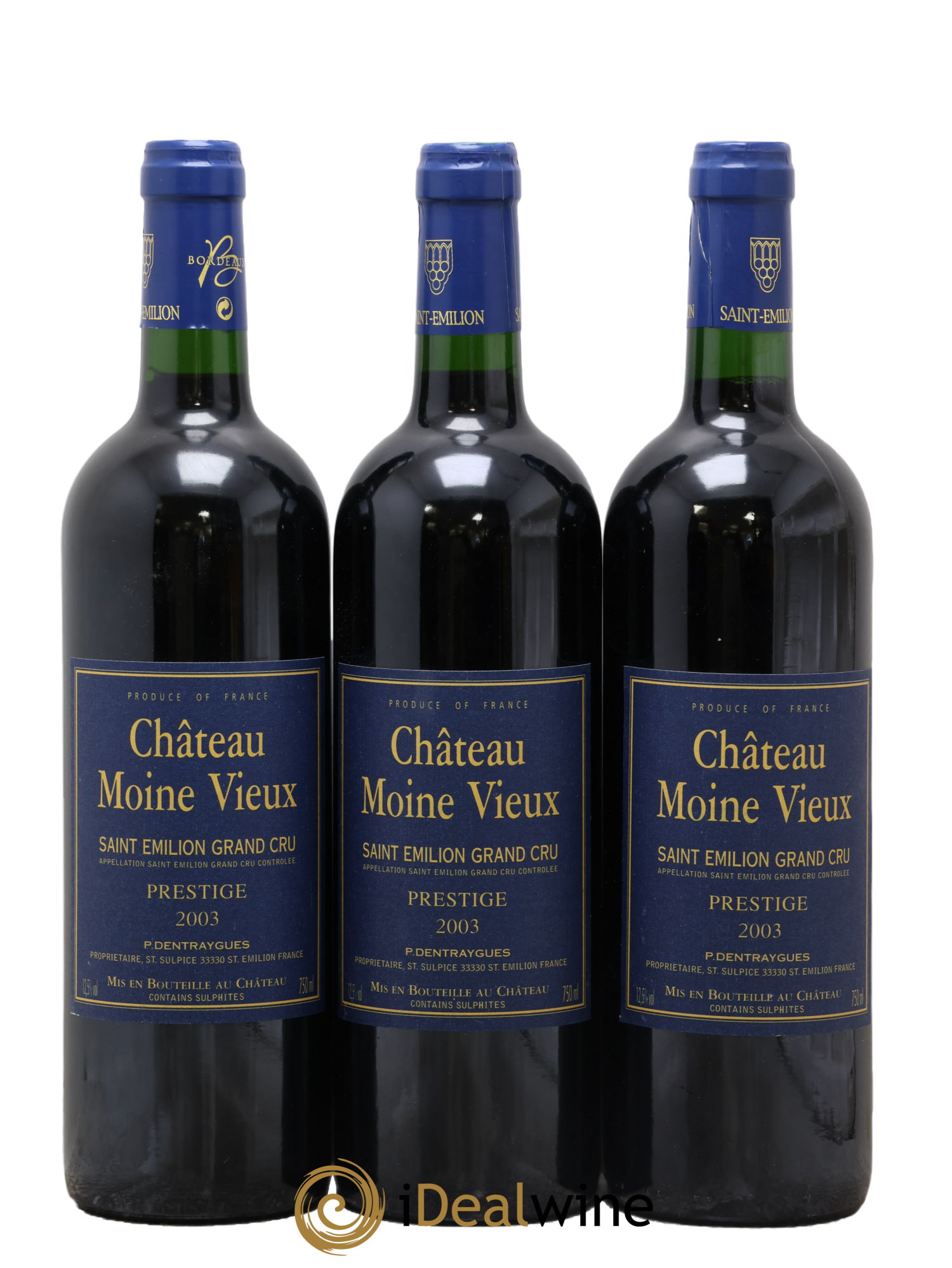 Saint-Émilion Grand Cru Château Moine Vieux 2003 - Lot de 3 bouteilles - 0