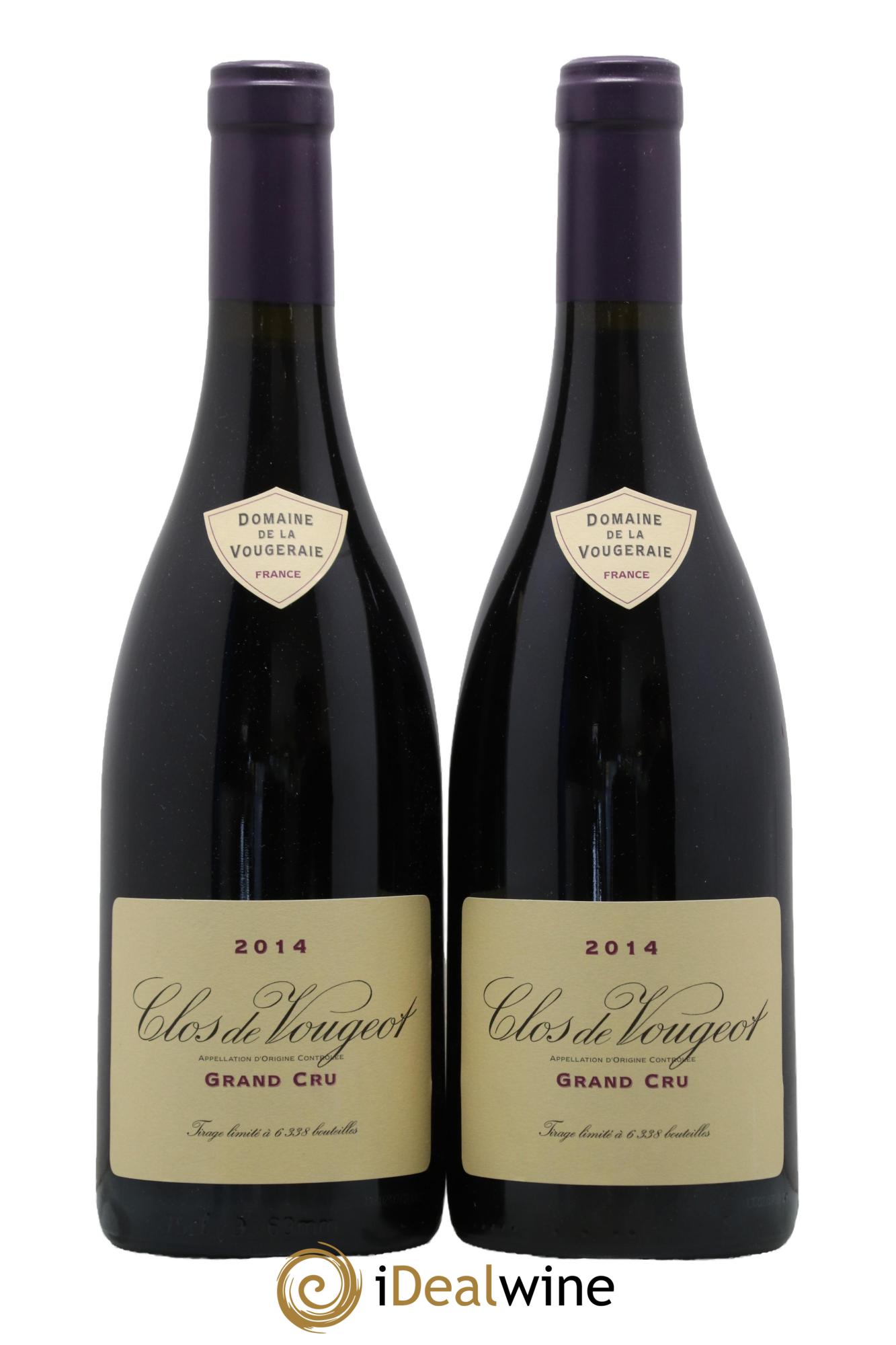 Clos de Vougeot Grand Cru La Vougeraie 2014 - Lot de 2 bouteilles - 0