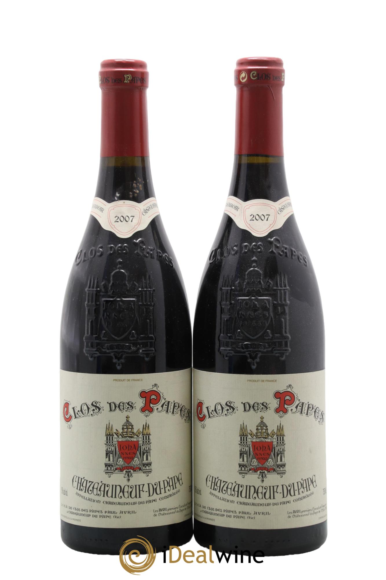 Châteauneuf-du-Pape Clos des Papes - Paul Avril 2007 - Lot de 2 bouteilles - 0
