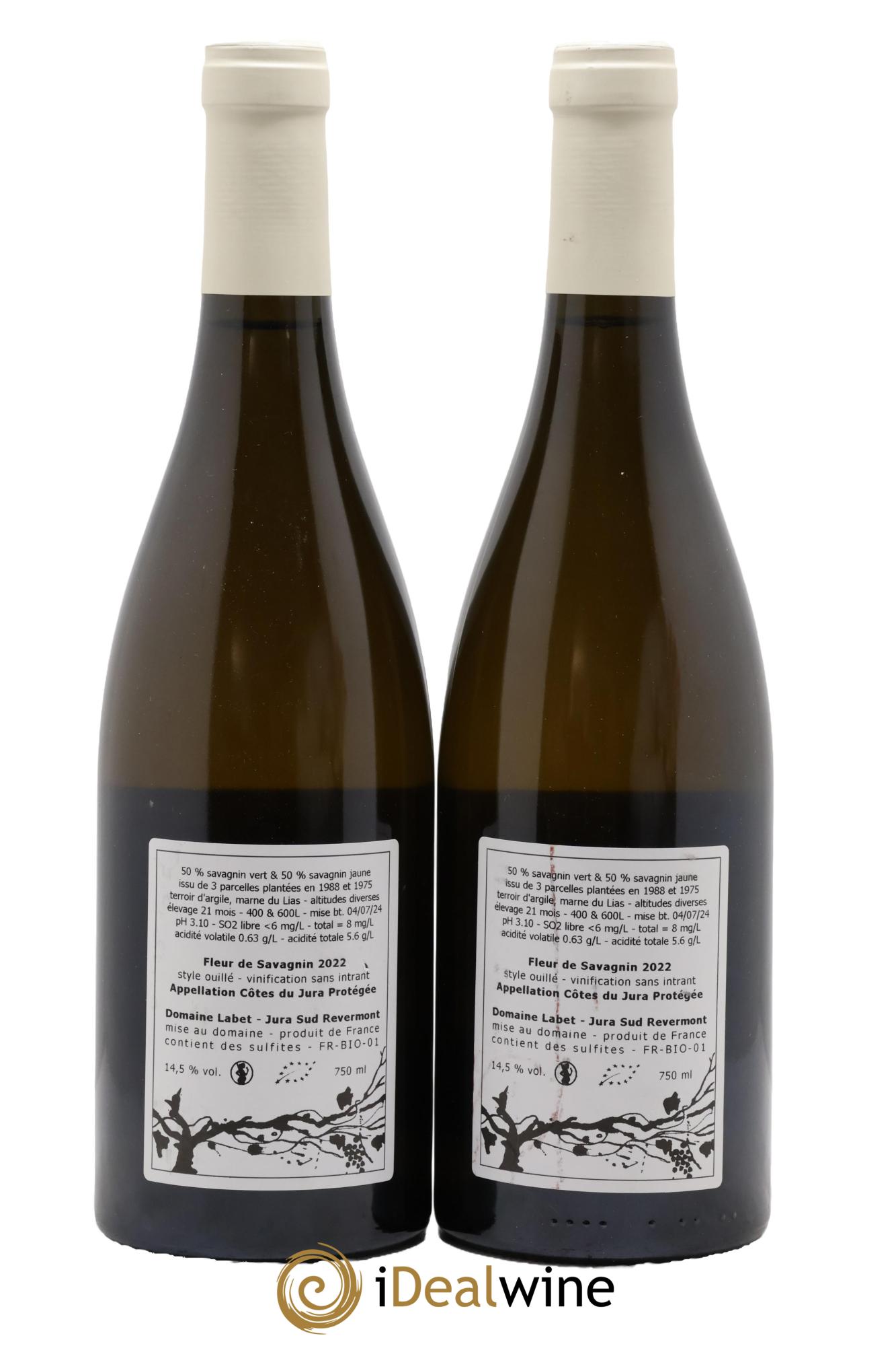 Côtes du Jura Fleur de Savagnin Romain - Julien - Charline Labet 2022 - Lot de 2 bouteilles - 1