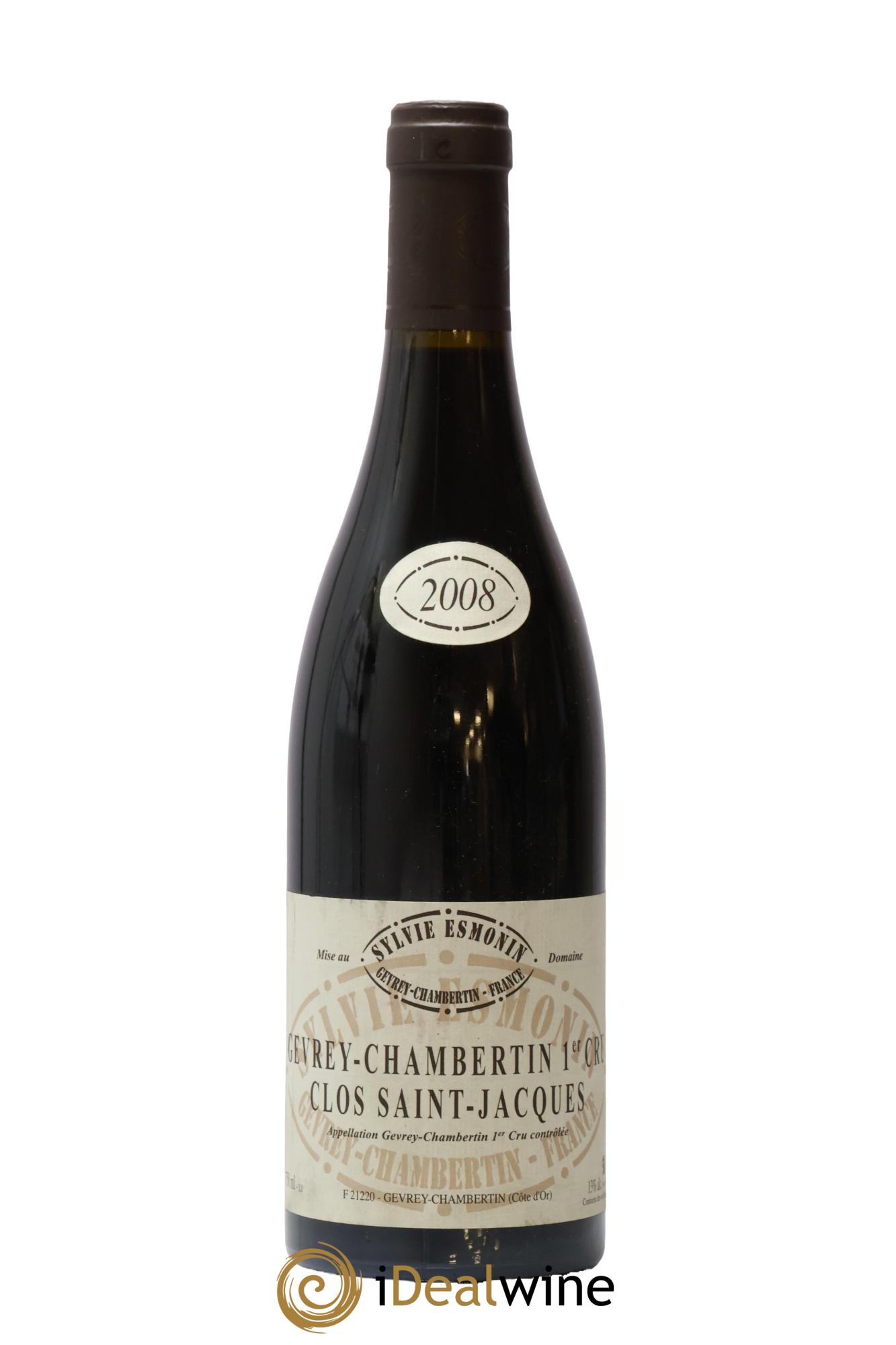 Gevrey-Chambertin 1er Cru Clos Saint Jacques Sylvie Esmonin 2008 - Lot de 1 bouteille - 0