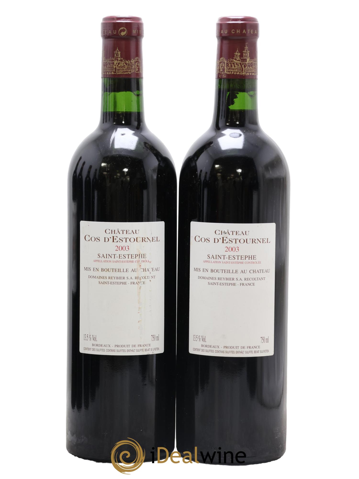 Cos d'Estournel 2ème Grand Cru Classé 2003 - Lot de 2 bouteilles - 1