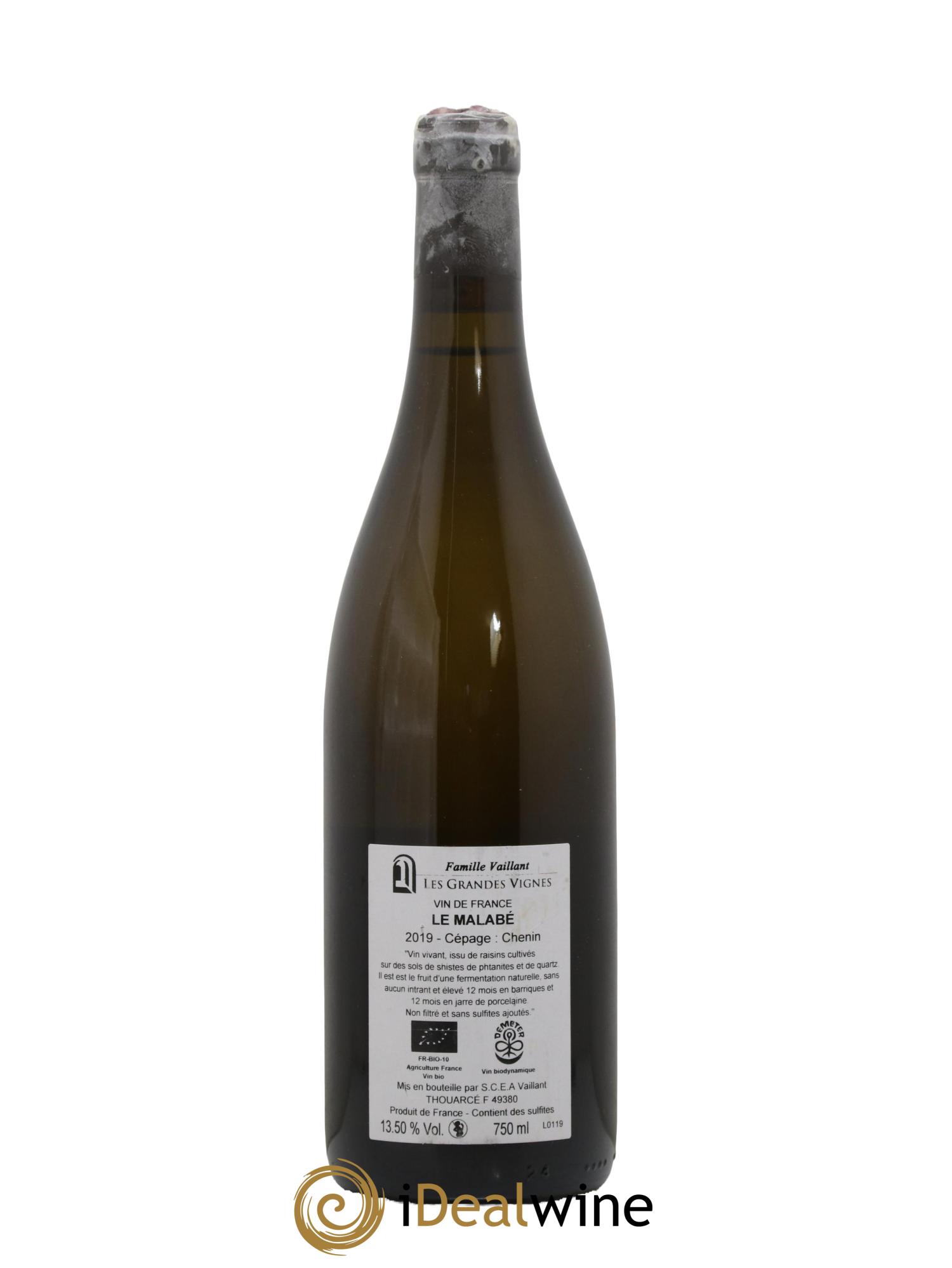 Vin de France Chenin Le Malabé Domaine Les Grandes Vignes Famille Vaillant 2019 - Lotto di 1 bottiglia - 1